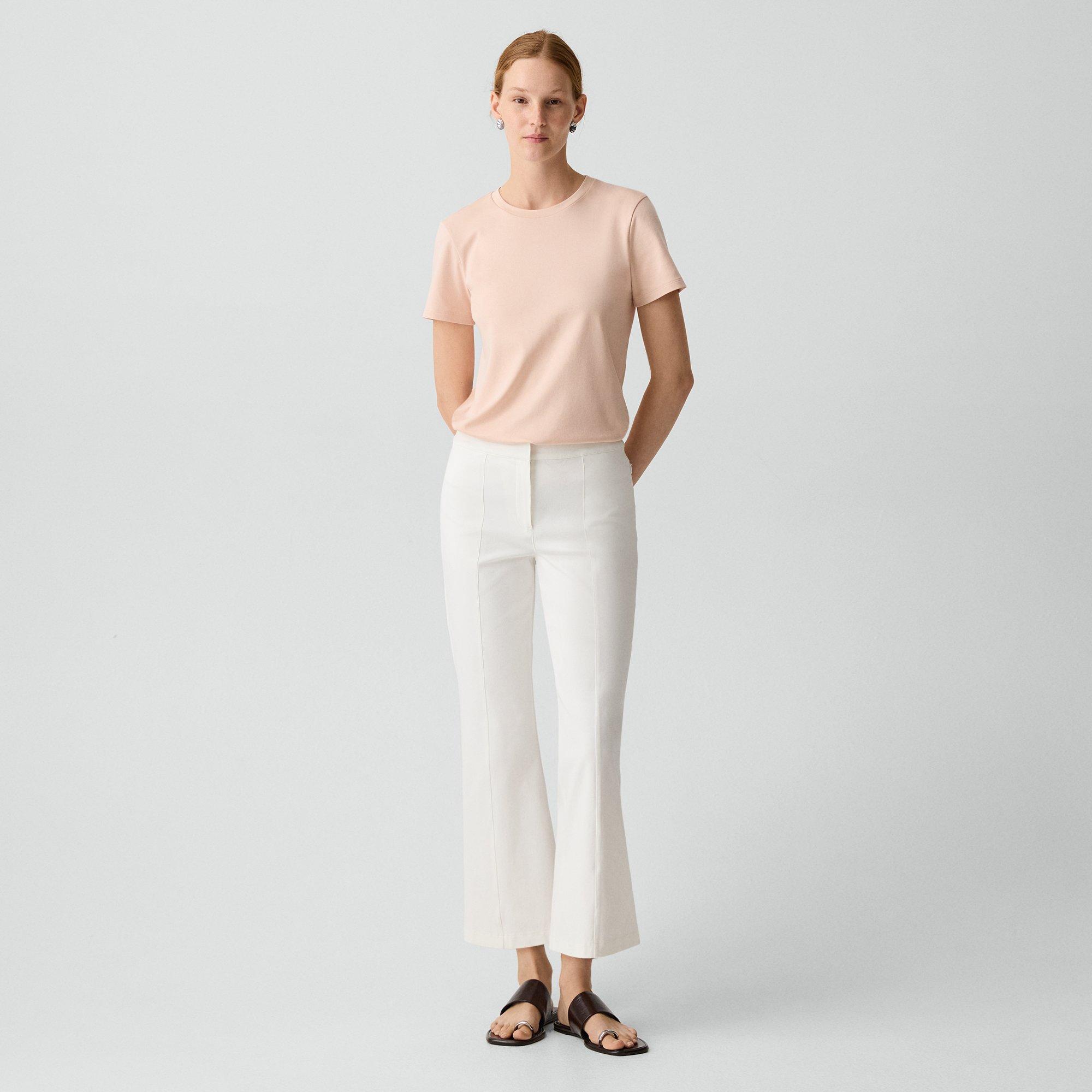 Seamed Kick Pant in Stretch Cotton-Blend