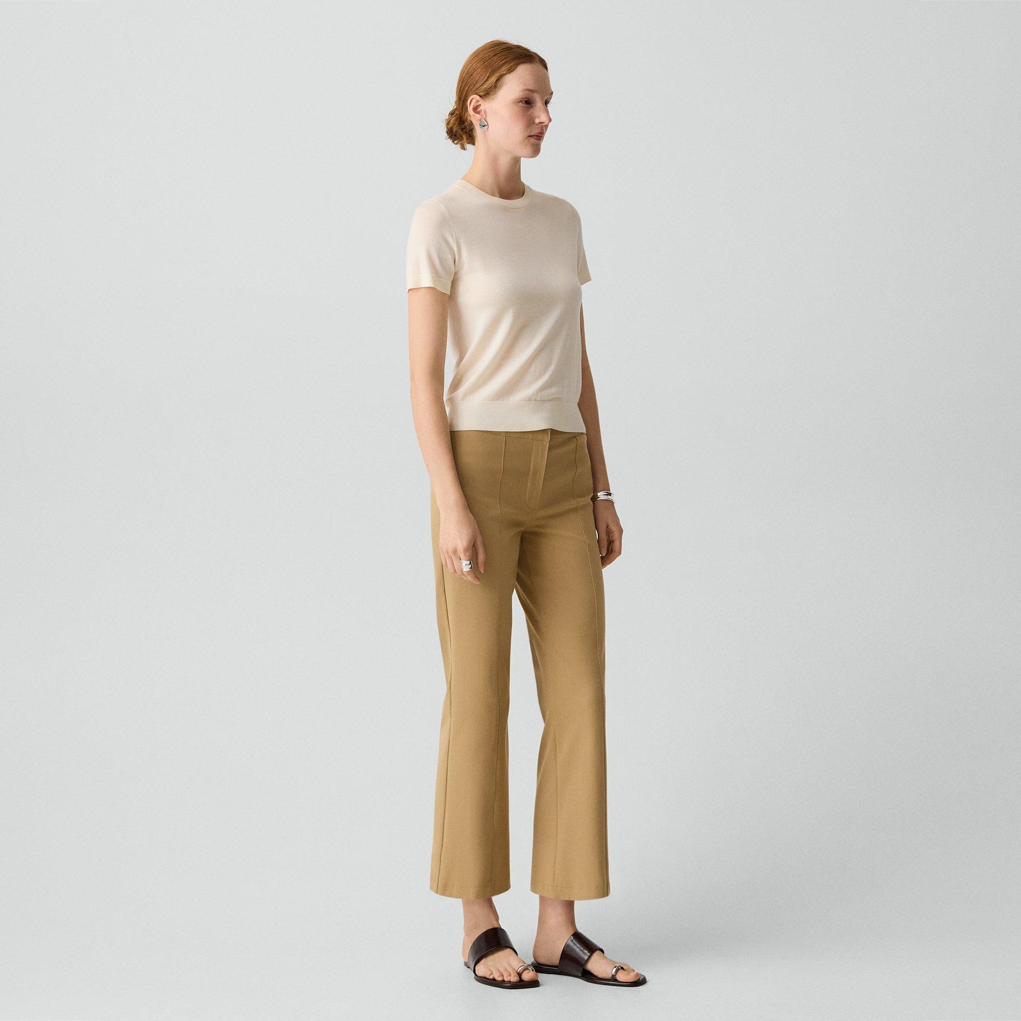 Seamed Kick Pant in Stretch Cotton-Blend