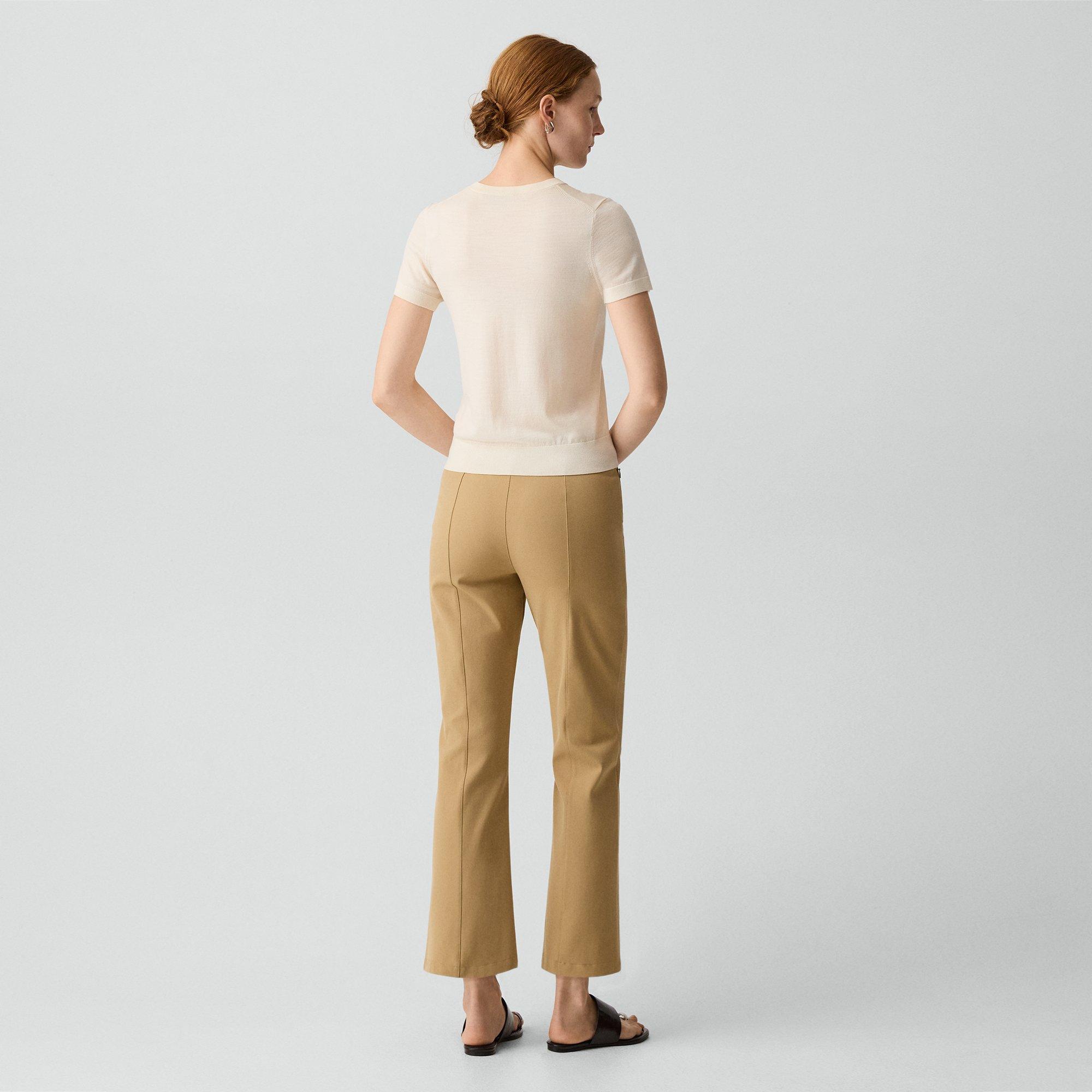 Seamed Kick Pant in Stretch Cotton-Blend