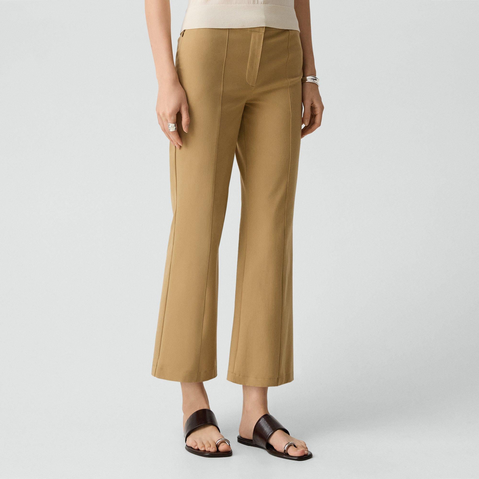 Seamed Kick Pant in Stretch Cotton-Blend