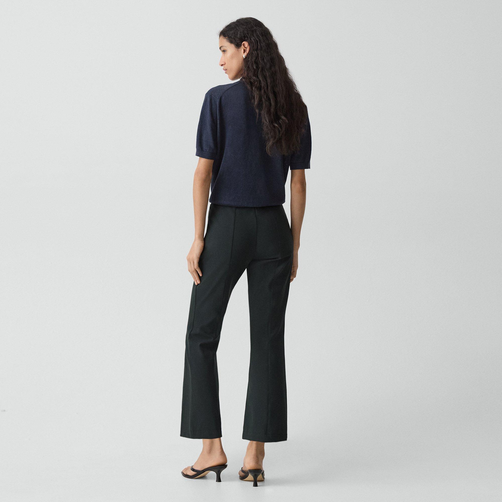 Seamed Kick Pant in Stretch Cotton-Blend
