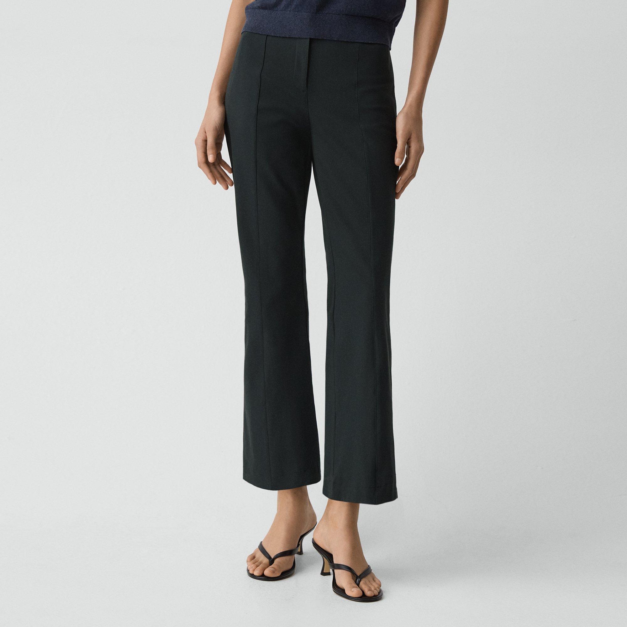 Seamed Kick Pant in Stretch Cotton-Blend