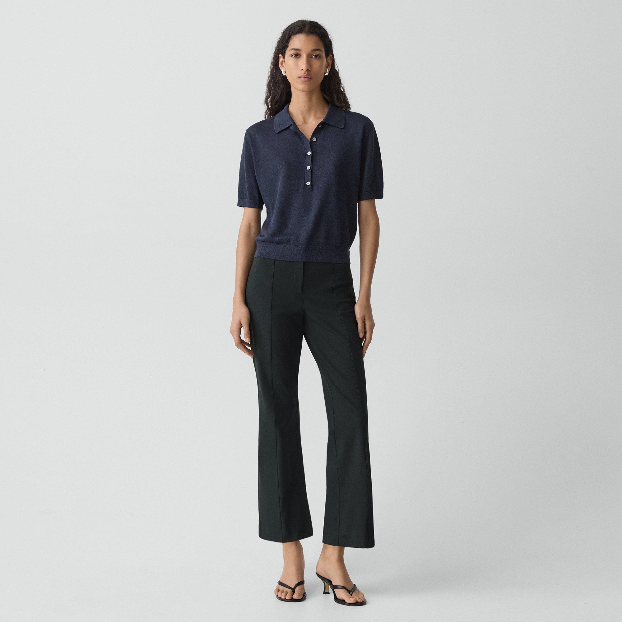 Seamed Kick Pant in Stretch Cotton-Blend