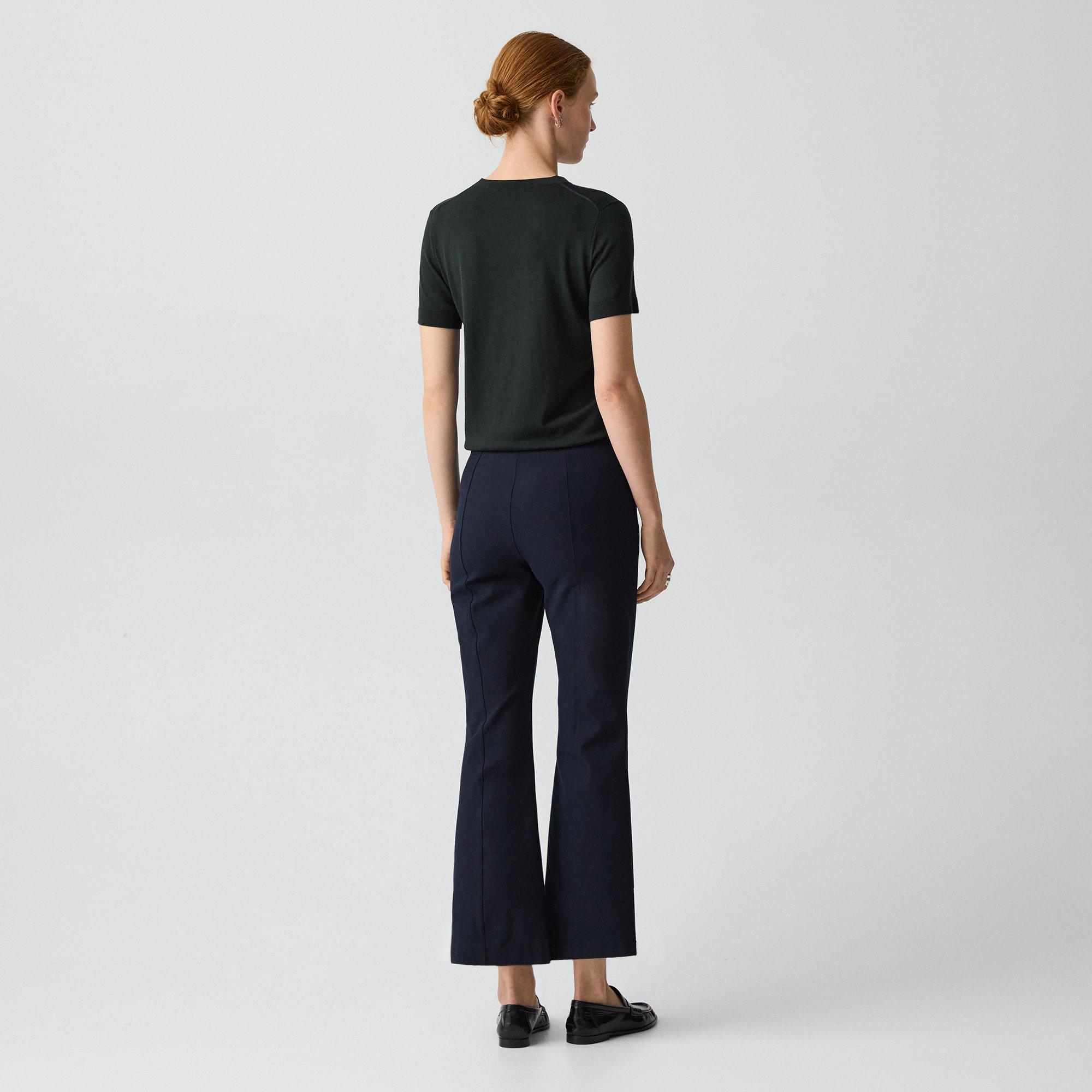 Seamed Kick Pant in Stretch Cotton-Blend