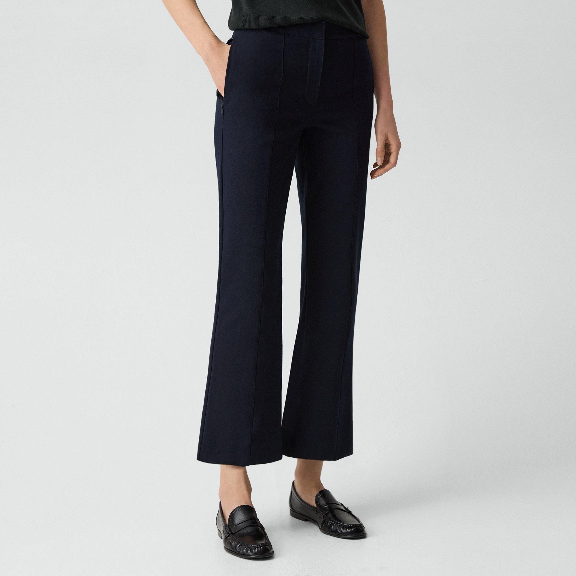 Seamed Kick Pant in Stretch Cotton-Blend