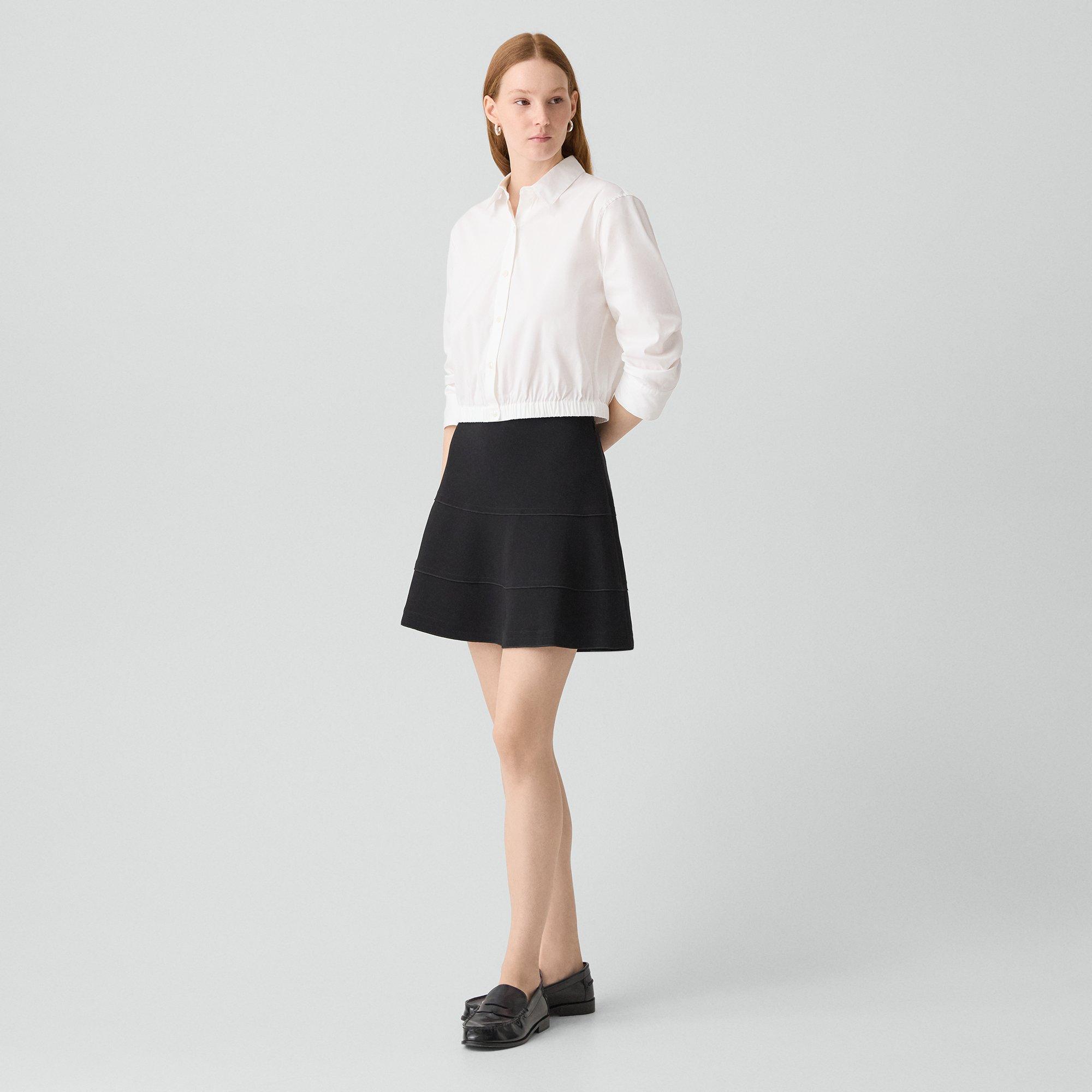 Tiered Flare Skirt in Admiral Crepe