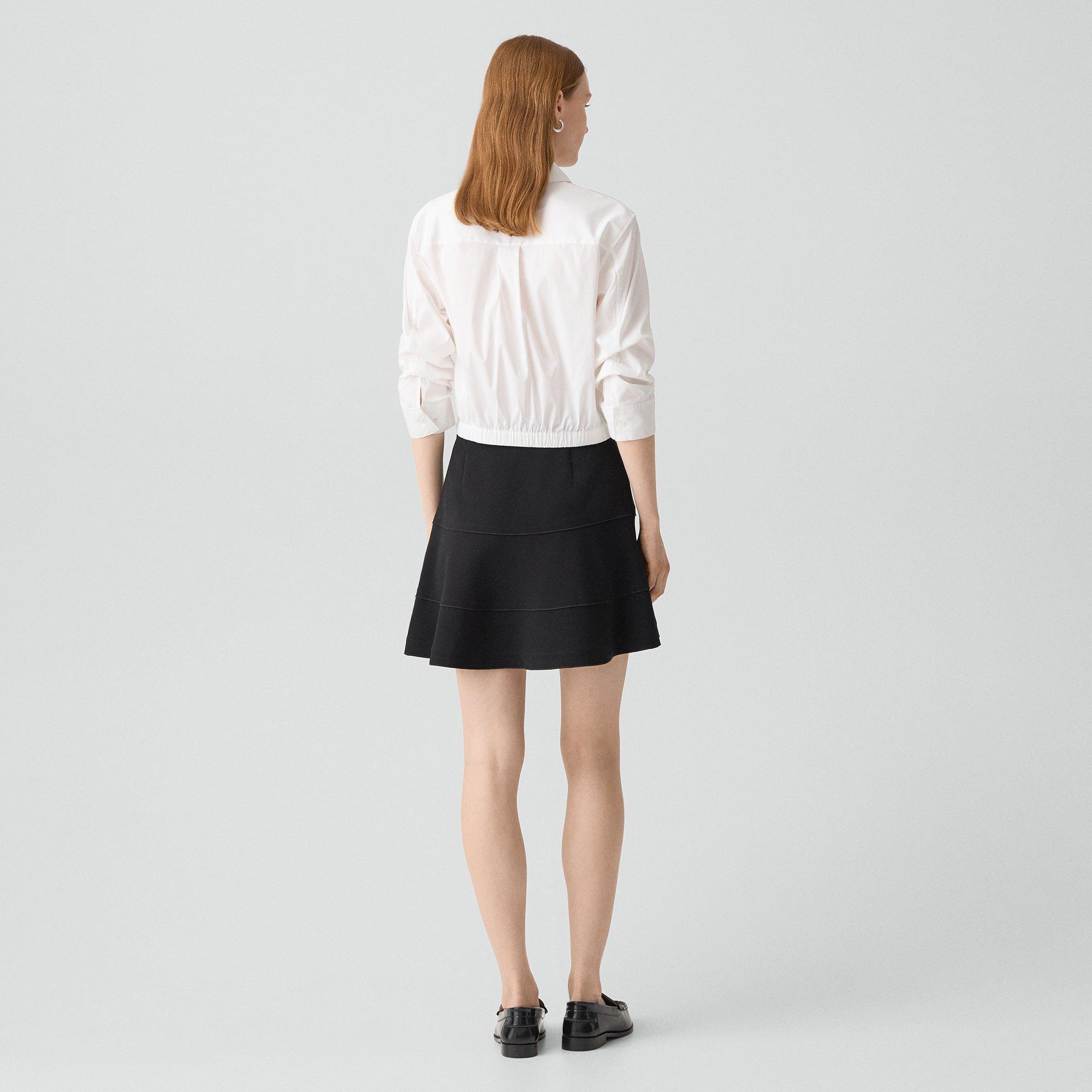 Tiered Flare Skirt in Admiral Crepe
