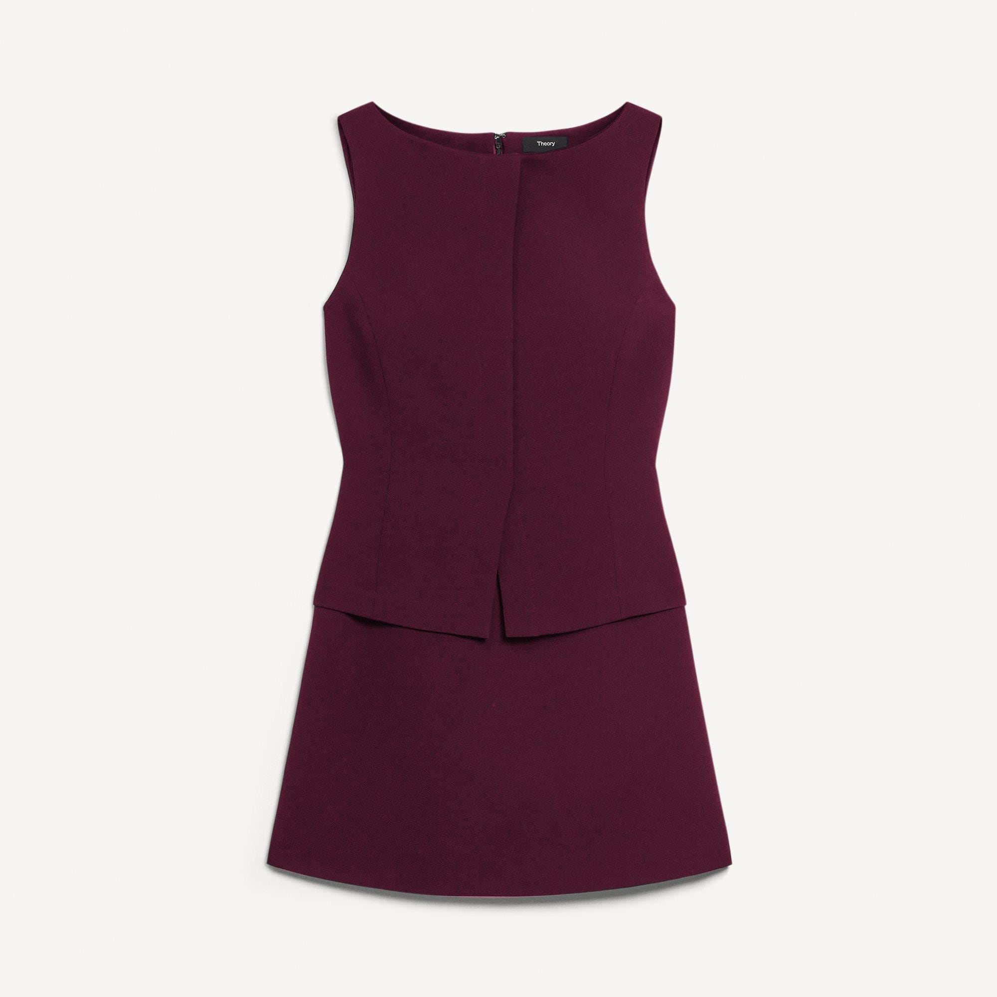 Boatneck Mini Dress in Admiral Crepe