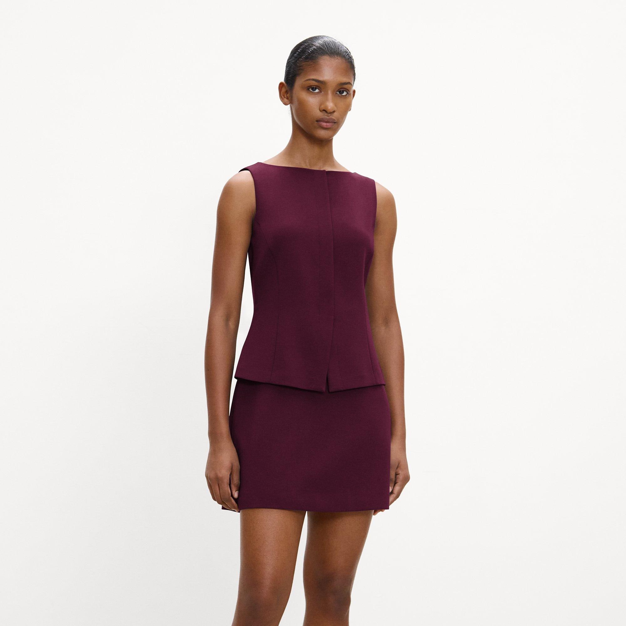 Boatneck Mini Dress in Admiral Crepe