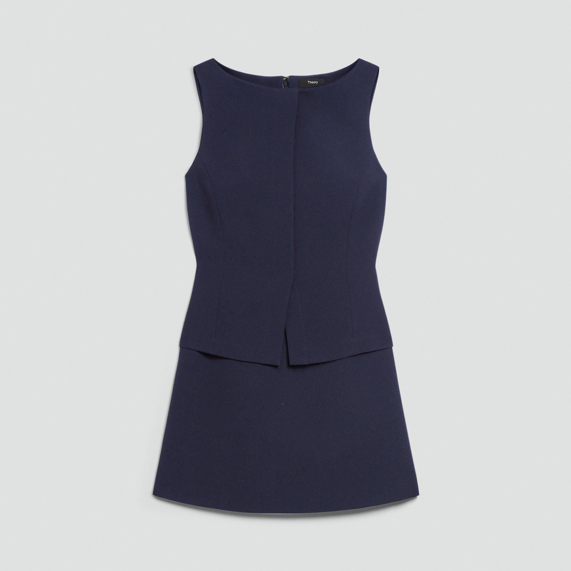 Boatneck Mini Dress in Admiral Crepe