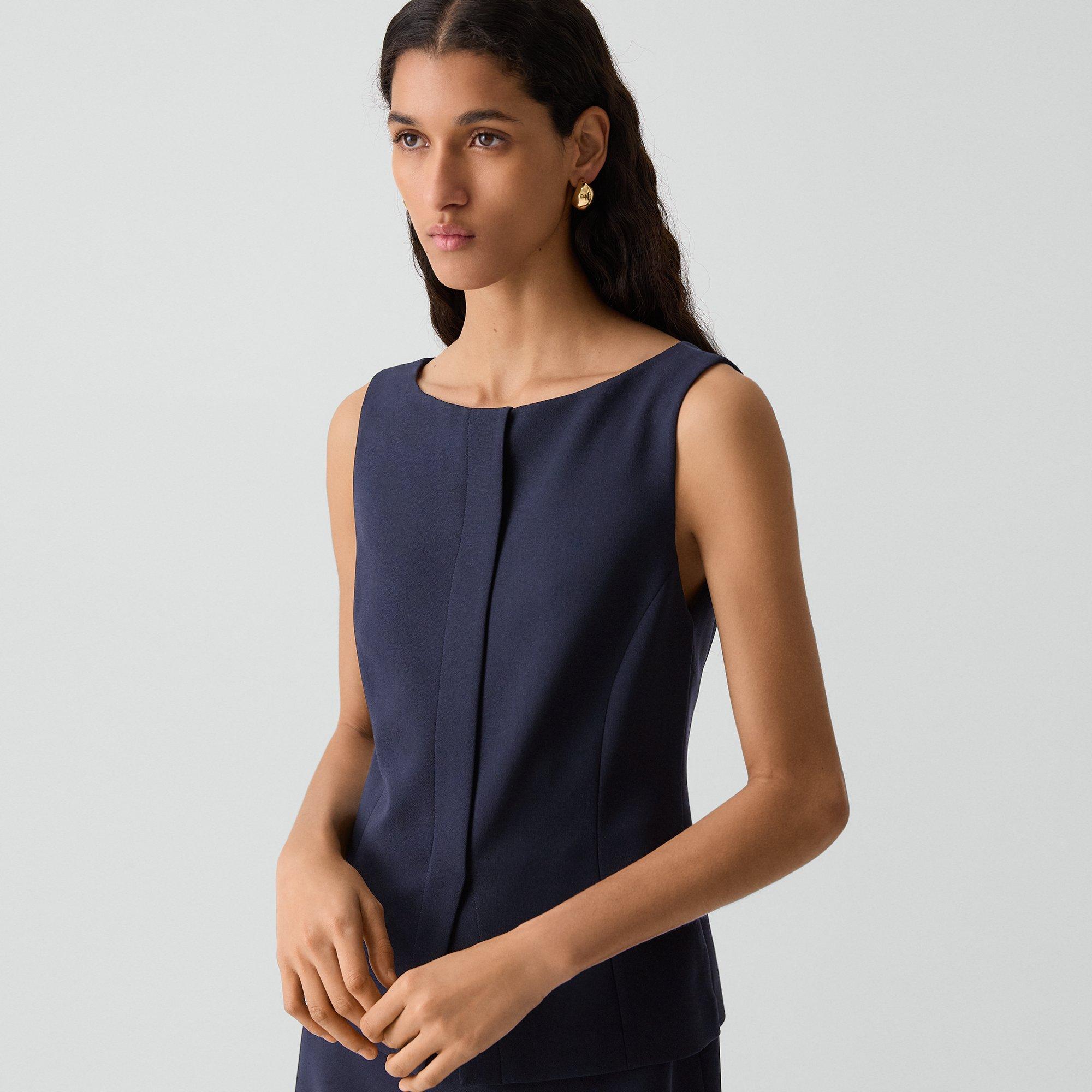 Boatneck Mini Dress in Admiral Crepe