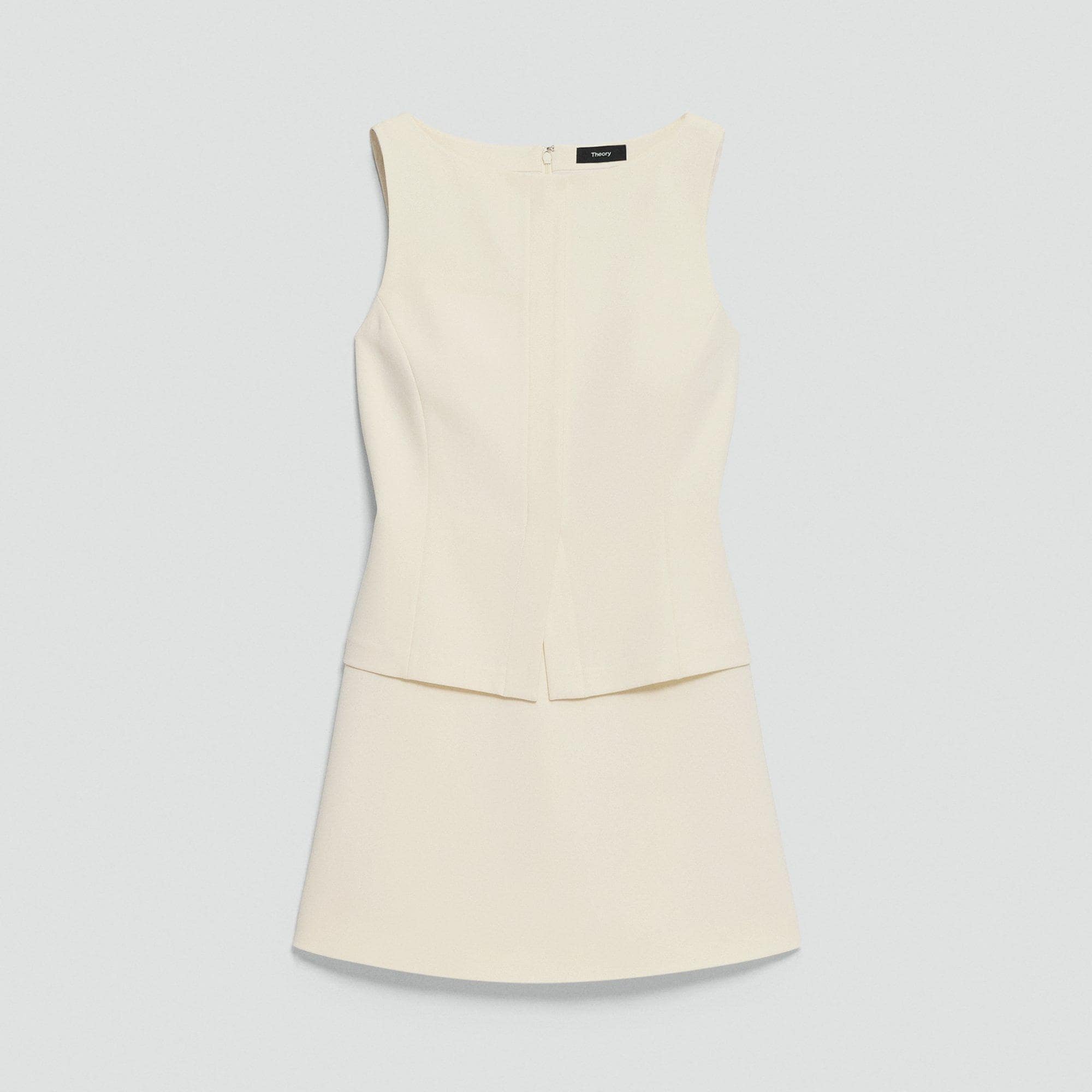 Boatneck Mini Dress in Admiral Crepe