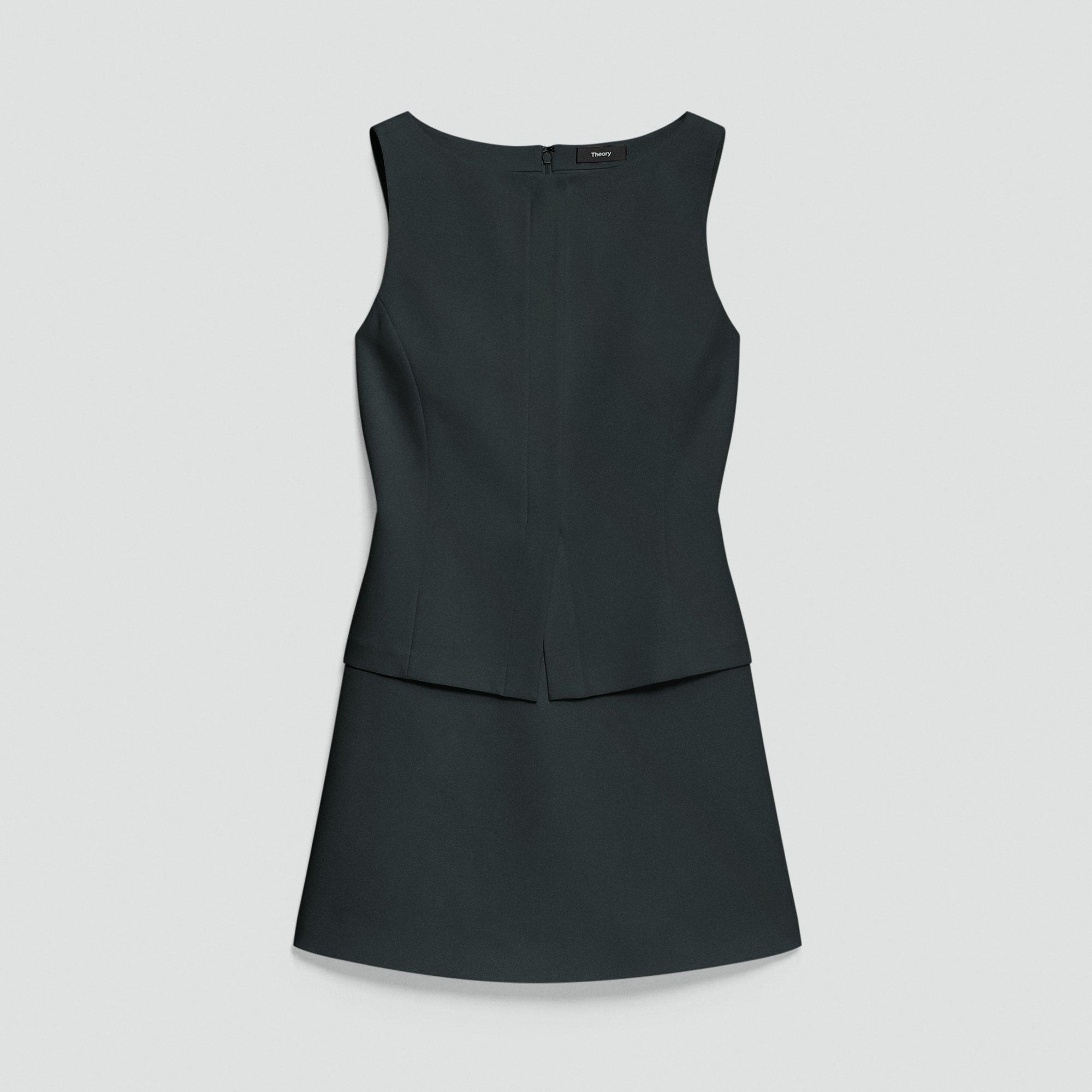 Boatneck Mini Dress in Admiral Crepe