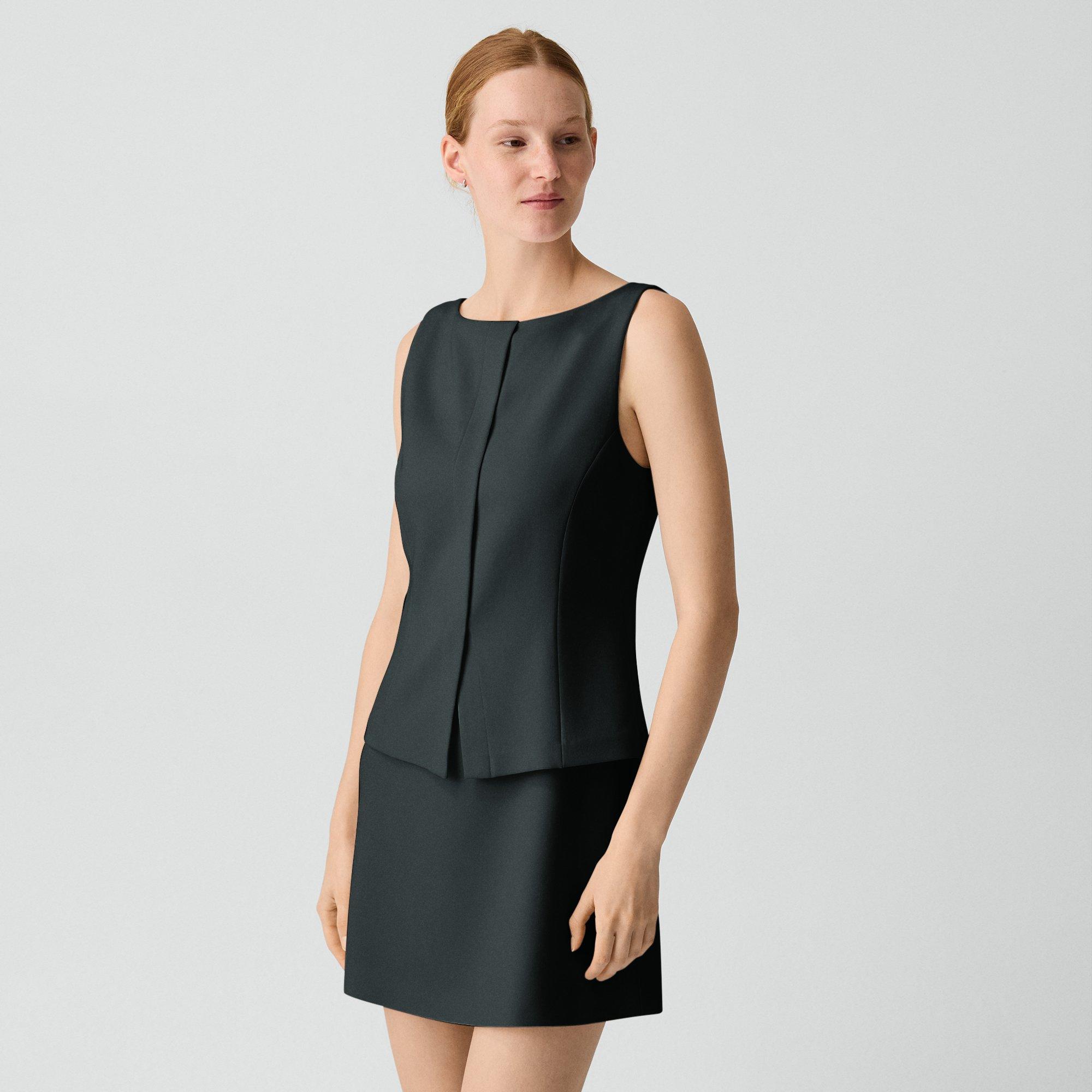 Boatneck Mini Dress in Admiral Crepe