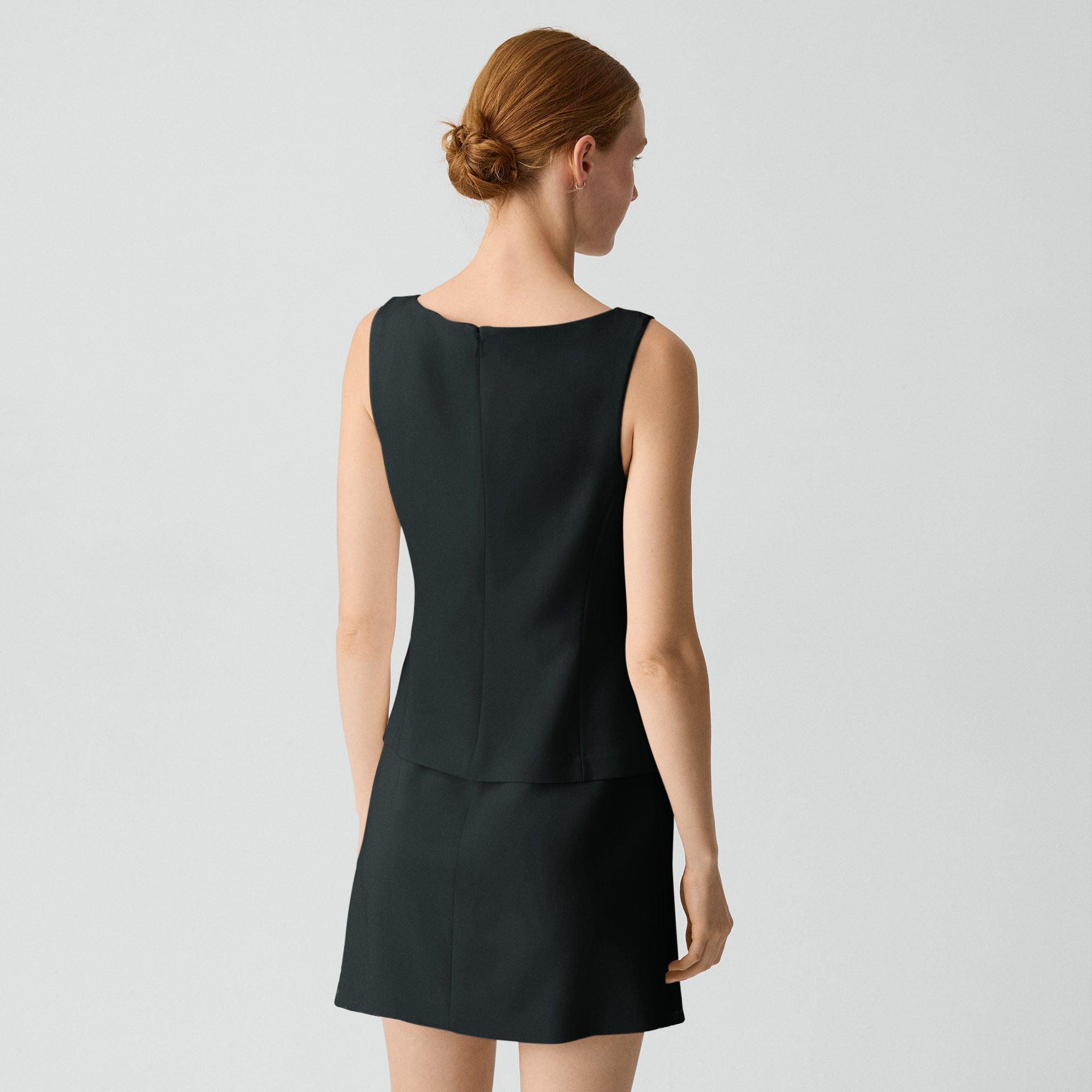 Boatneck Mini Dress in Admiral Crepe