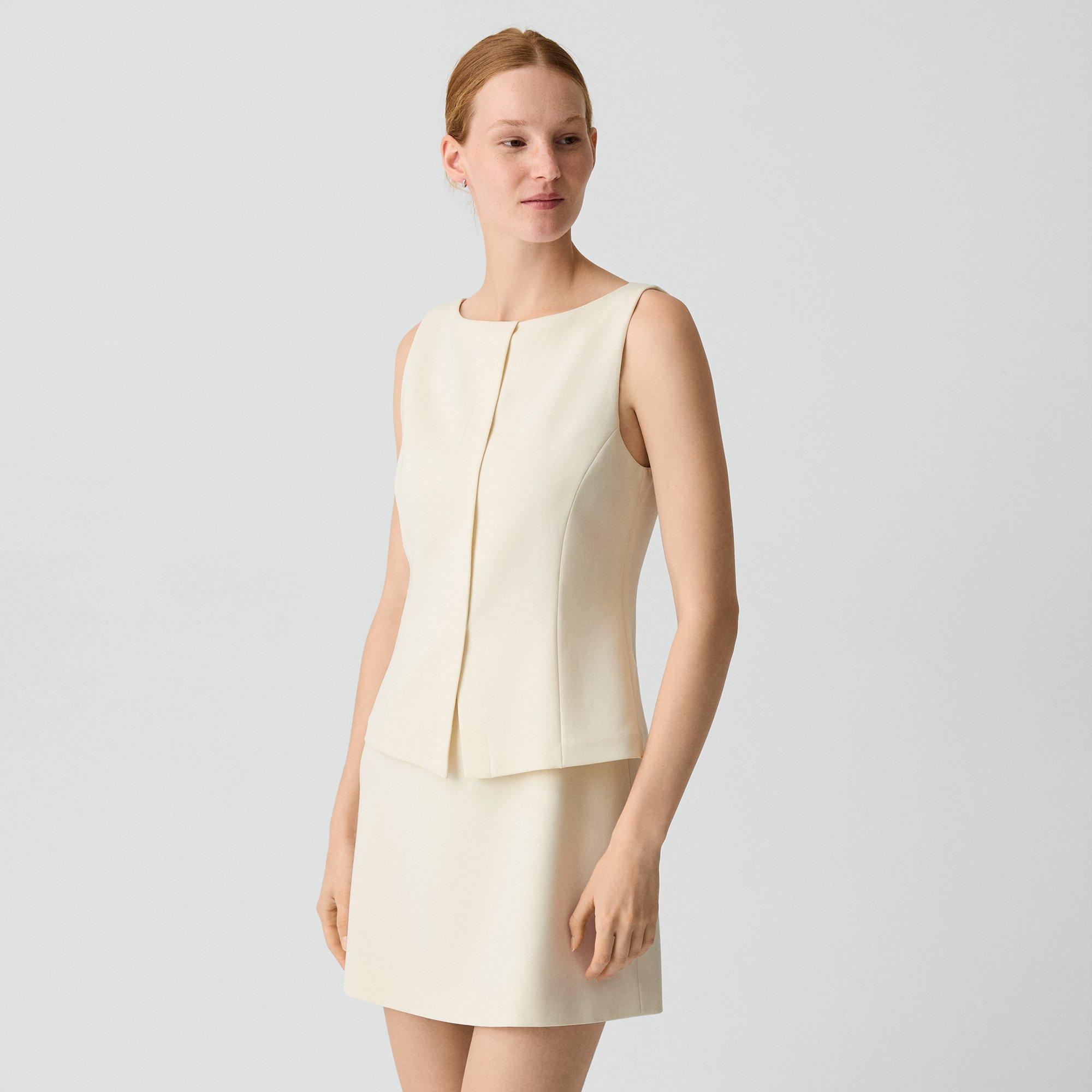 Boatneck Mini Dress in Admiral Crepe
