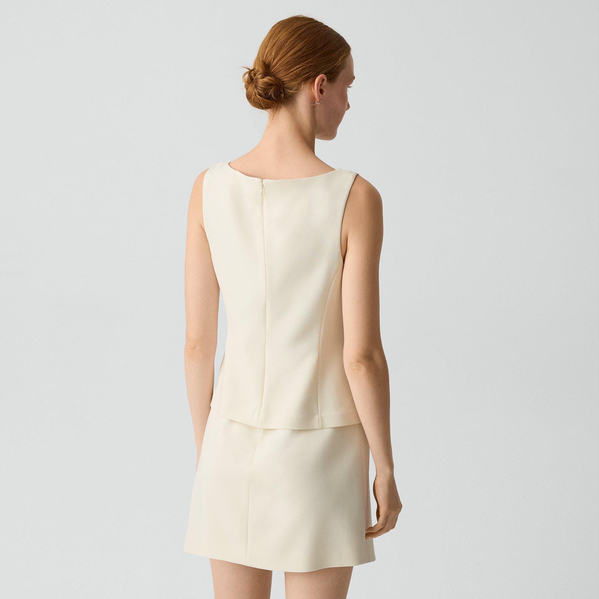 Boatneck Mini Dress in Admiral Crepe