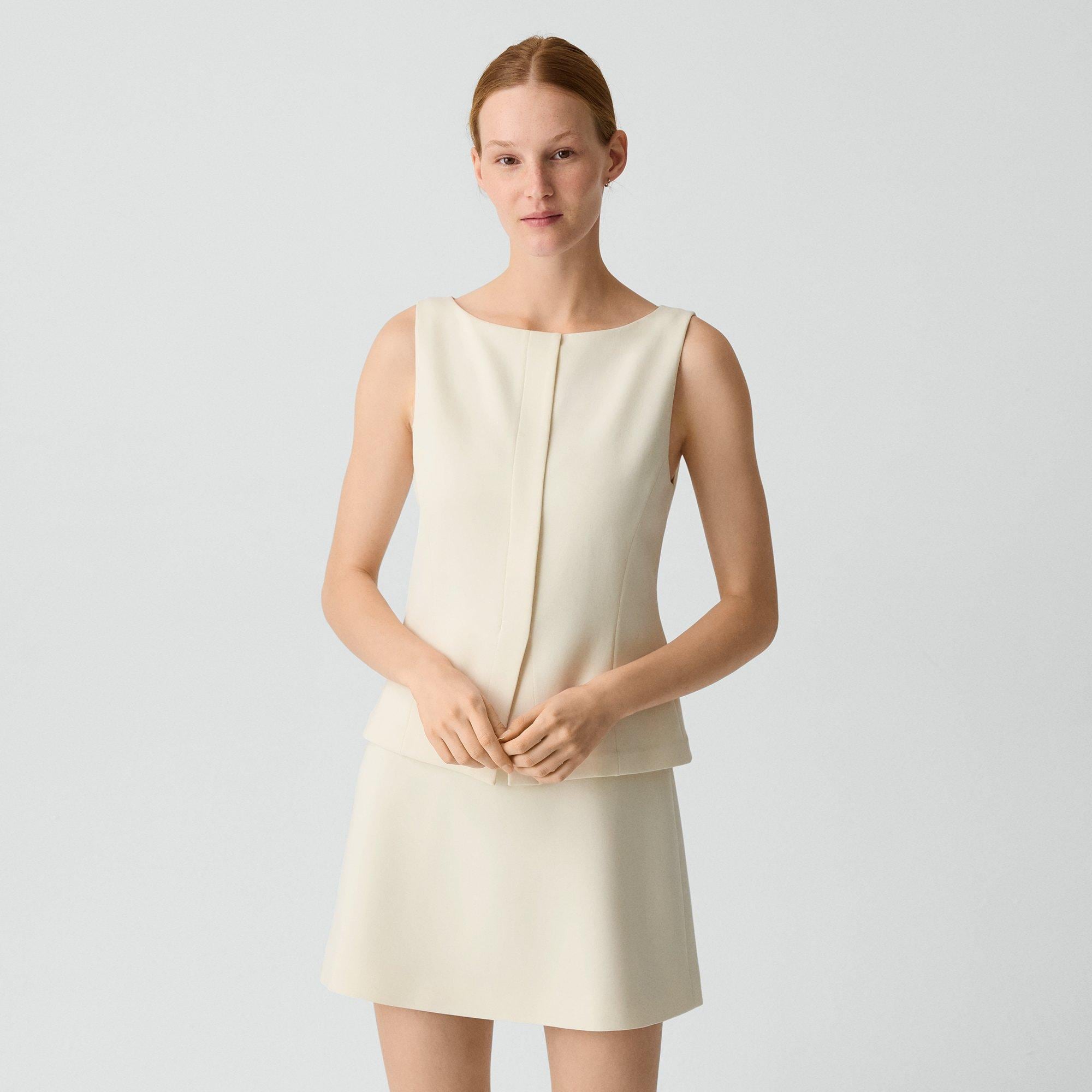 Boatneck Mini Dress in Admiral Crepe