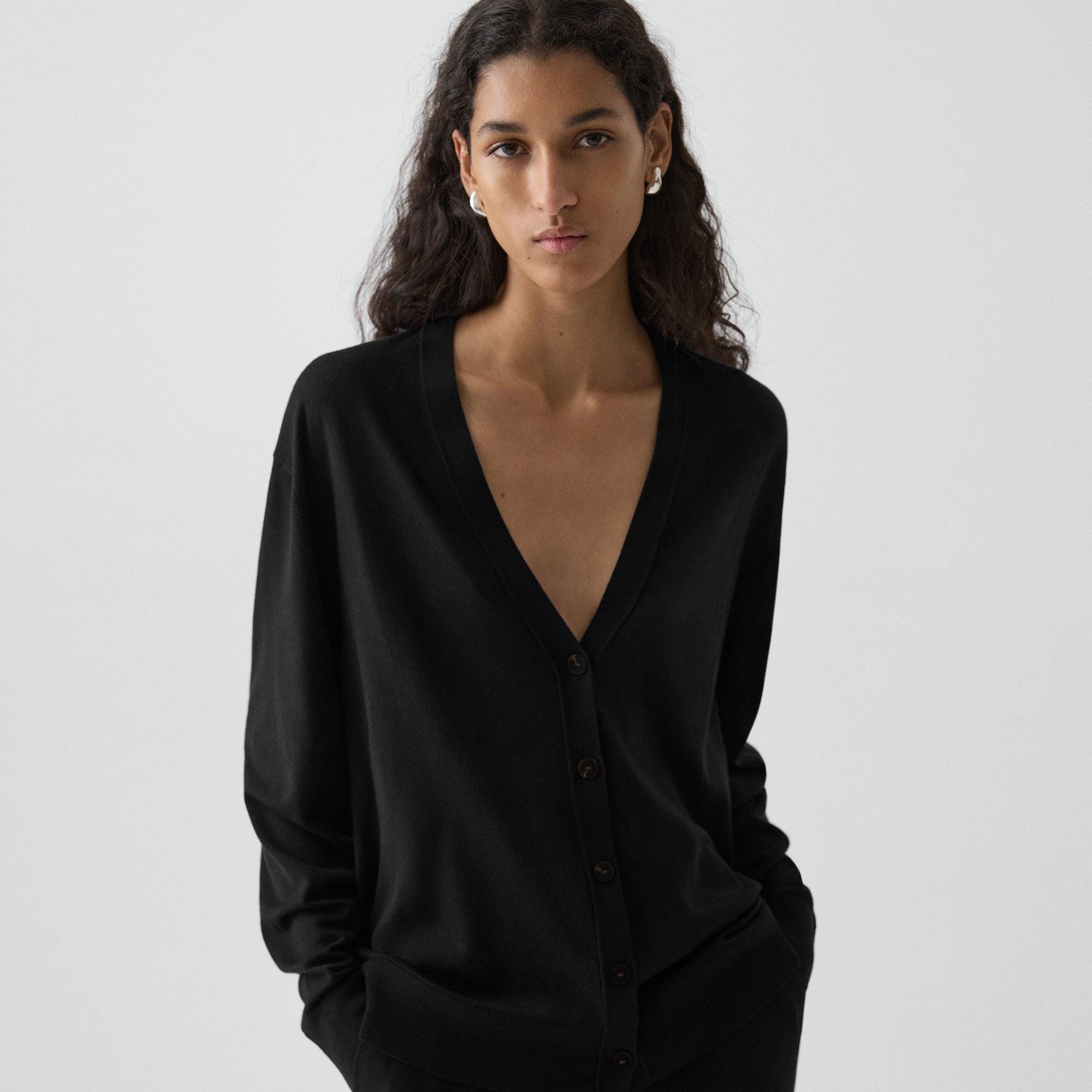Relaxed V-Neck Cardigan in Regal Wool