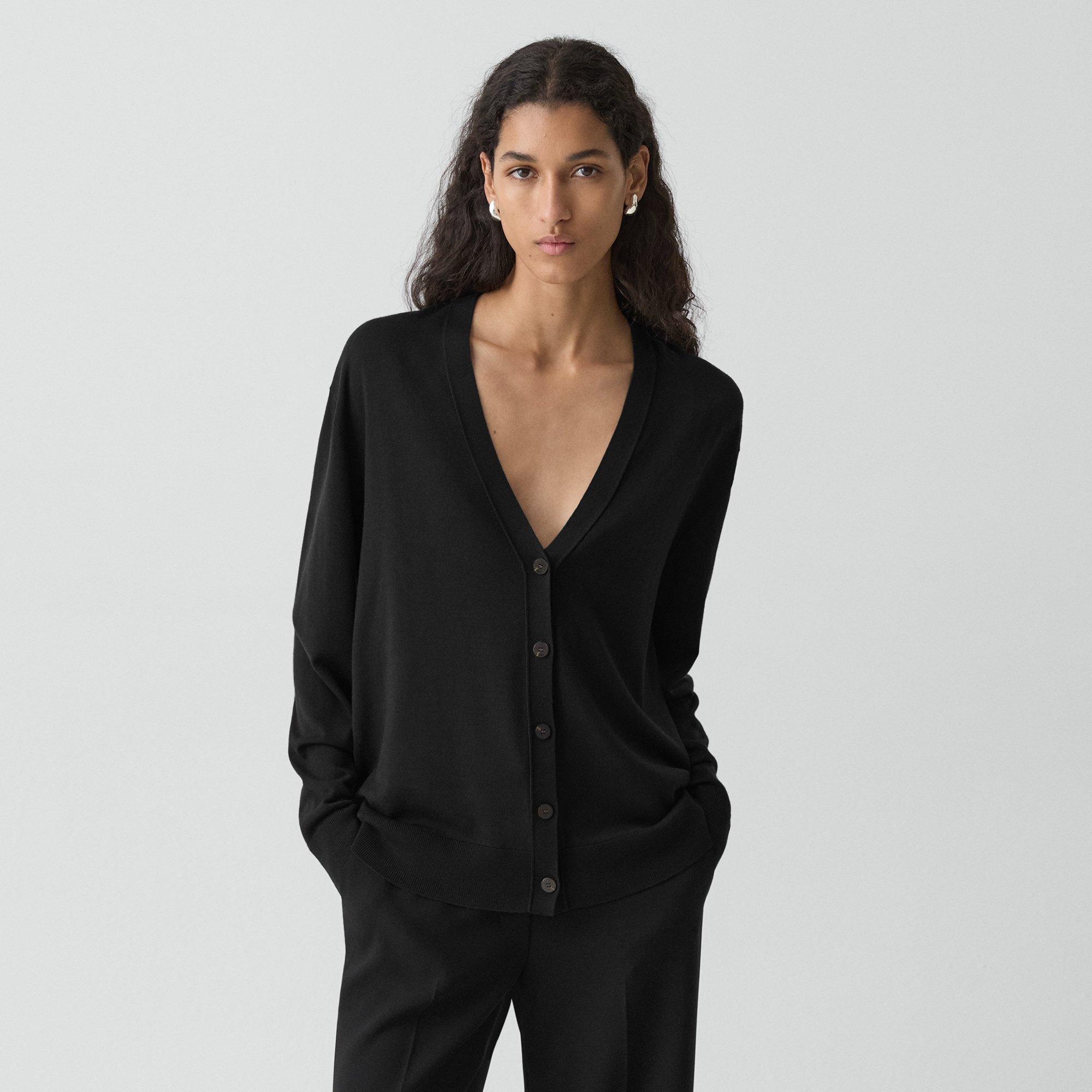 Relaxed V-Neck Cardigan in Regal Wool