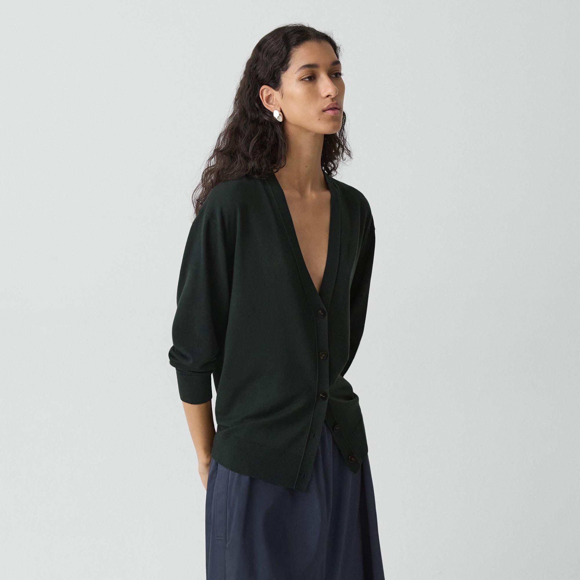 Relaxed V-Neck Cardigan in Regal Wool