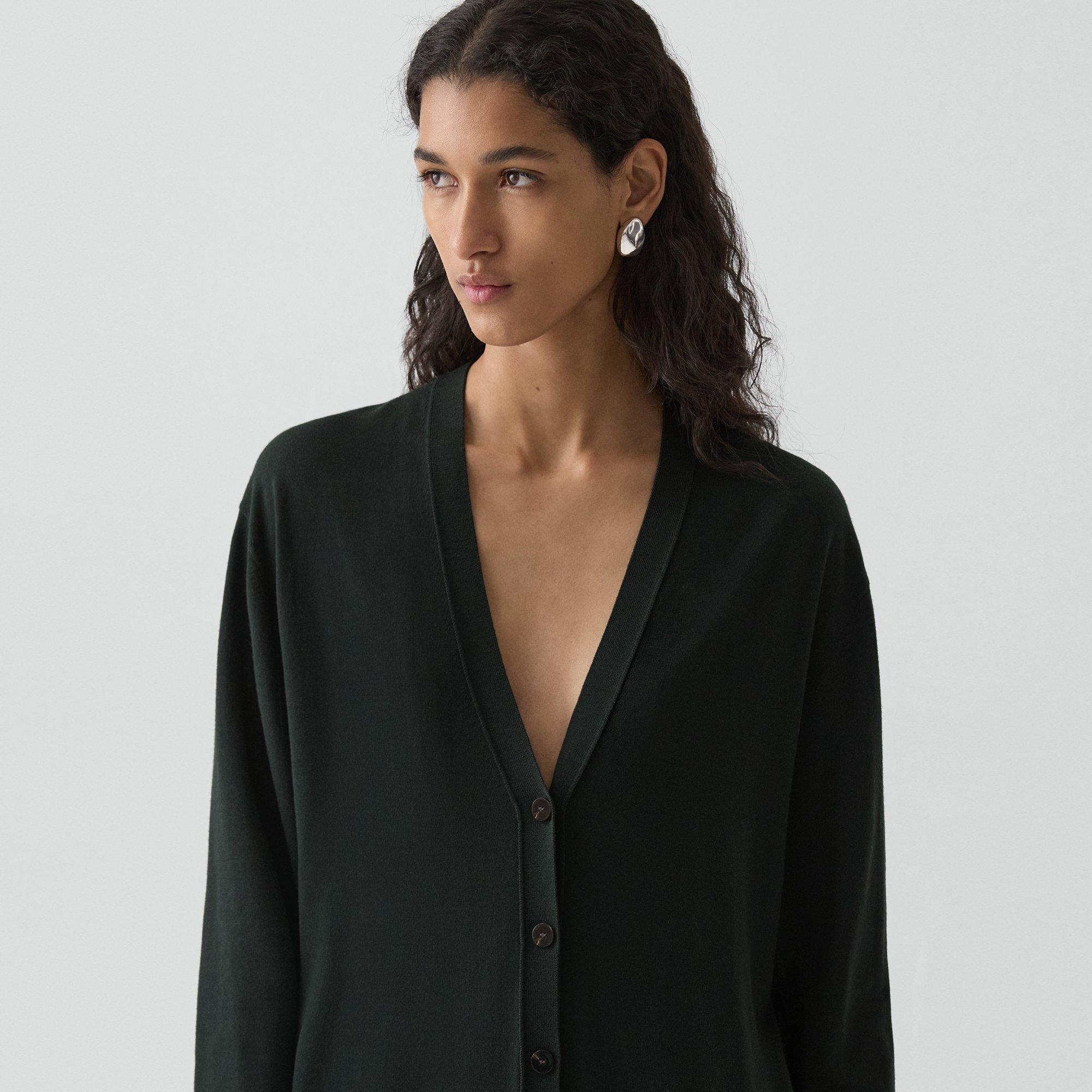 Relaxed V-Neck Cardigan in Regal Wool
