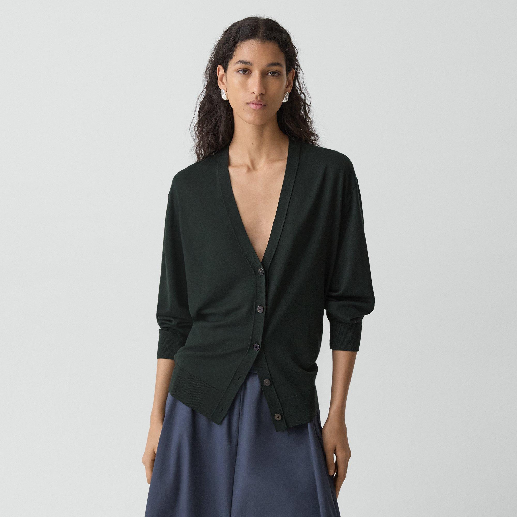 Relaxed V-Neck Cardigan in Regal Wool
