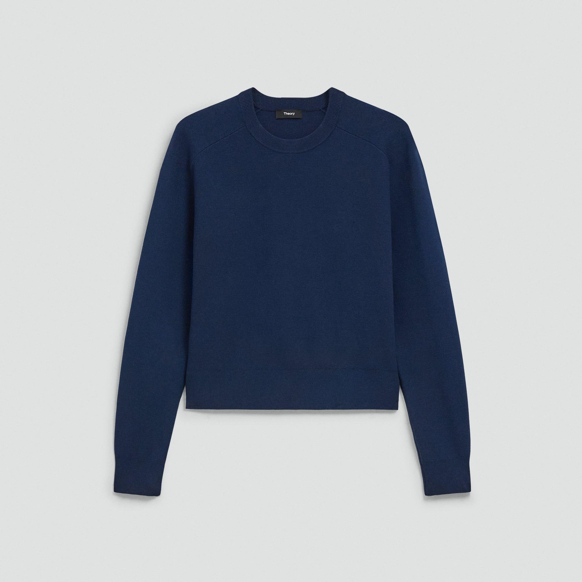 Cropped Crewneck Sweater in Light Bilen