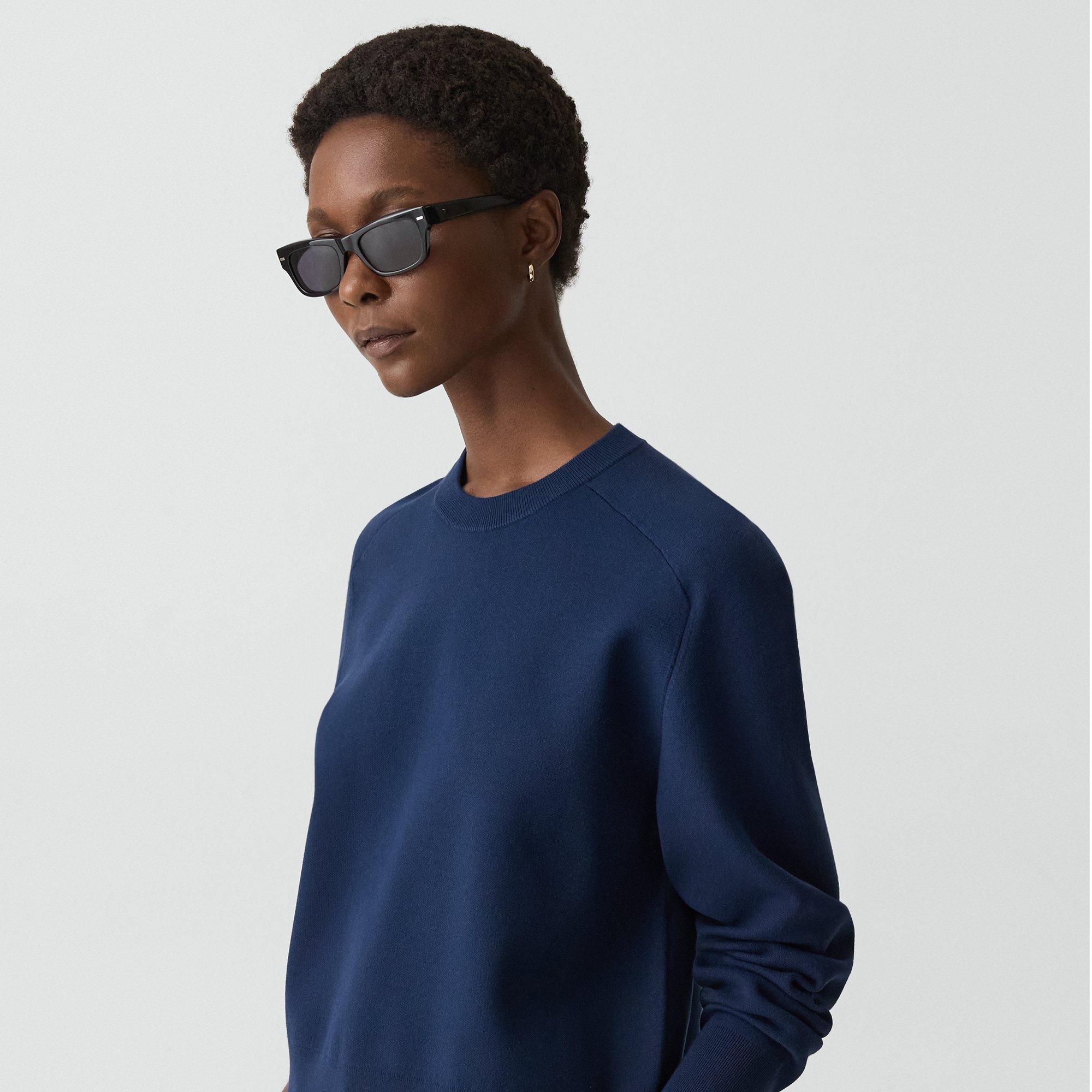 Cropped Crewneck Sweater in Light Bilen