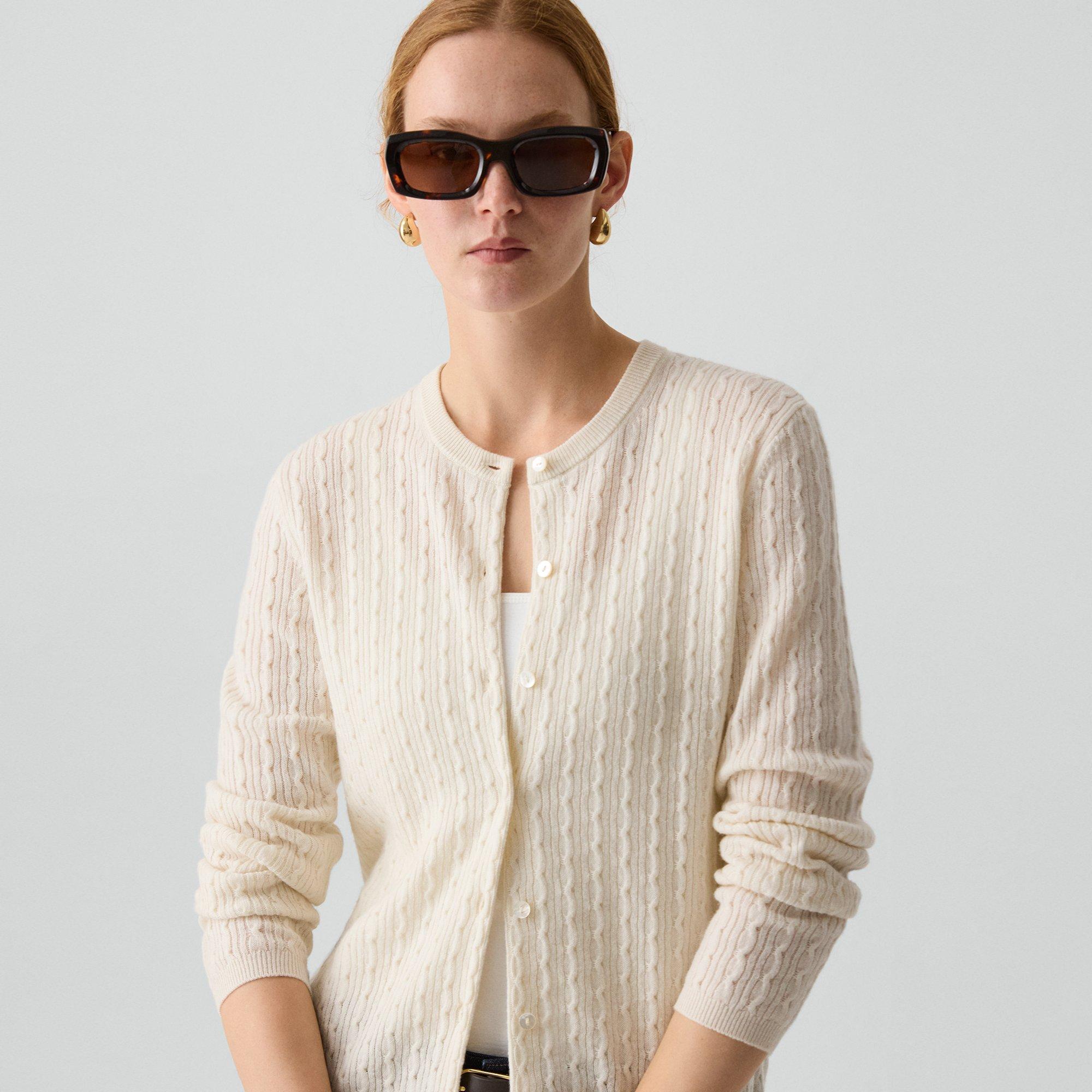 Cable-Knit Cardigan in Cashmere