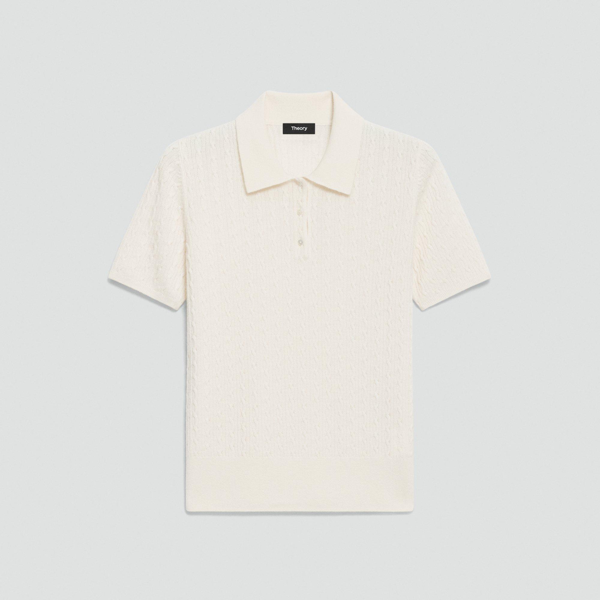 Cable-Knit Polo Shirt in Cashmere
