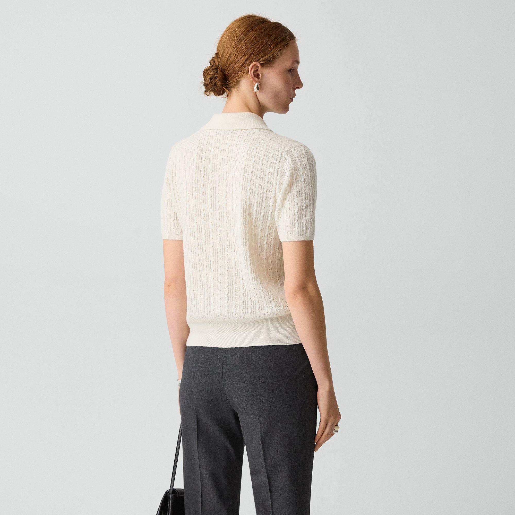 Cable-Knit Polo Shirt in Cashmere
