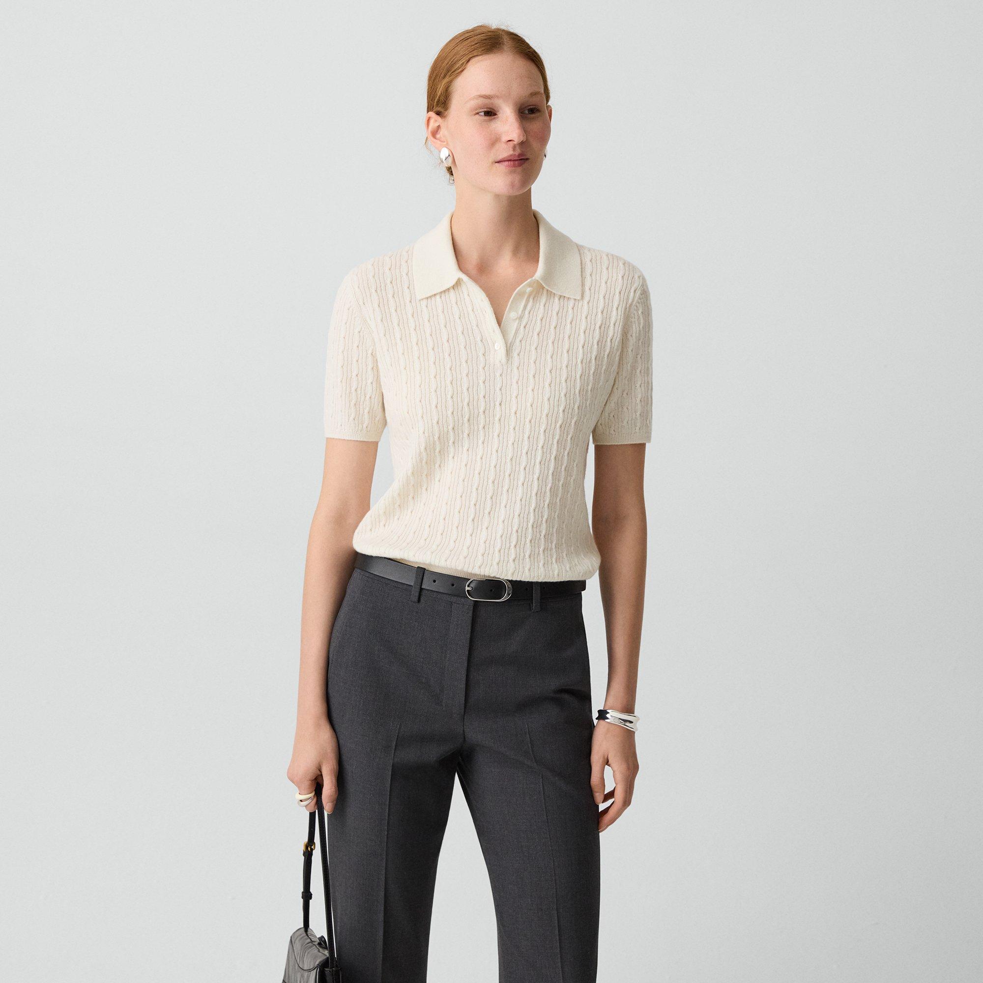 Cable-Knit Polo Shirt in Cashmere