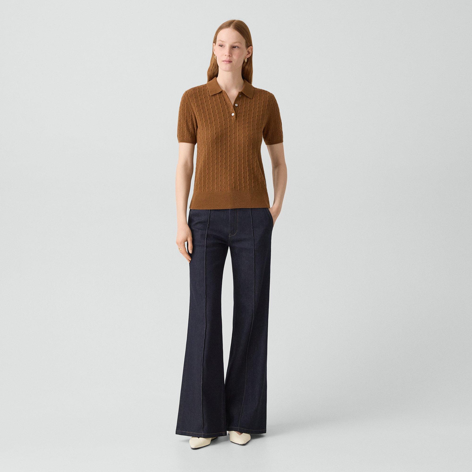 Cable-Knit Polo Shirt in Cashmere