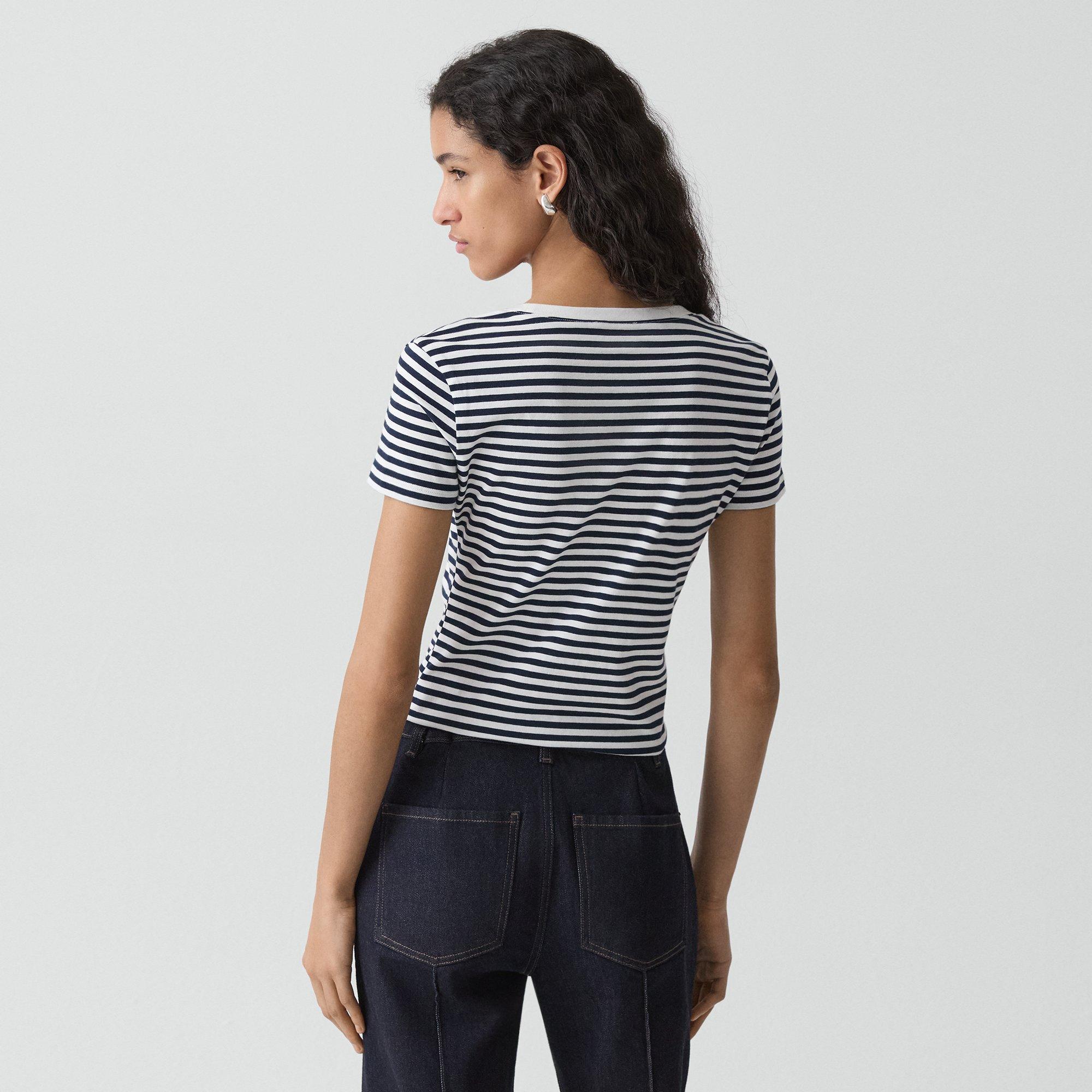 Scoop Neck Tee in Jersey Stripe