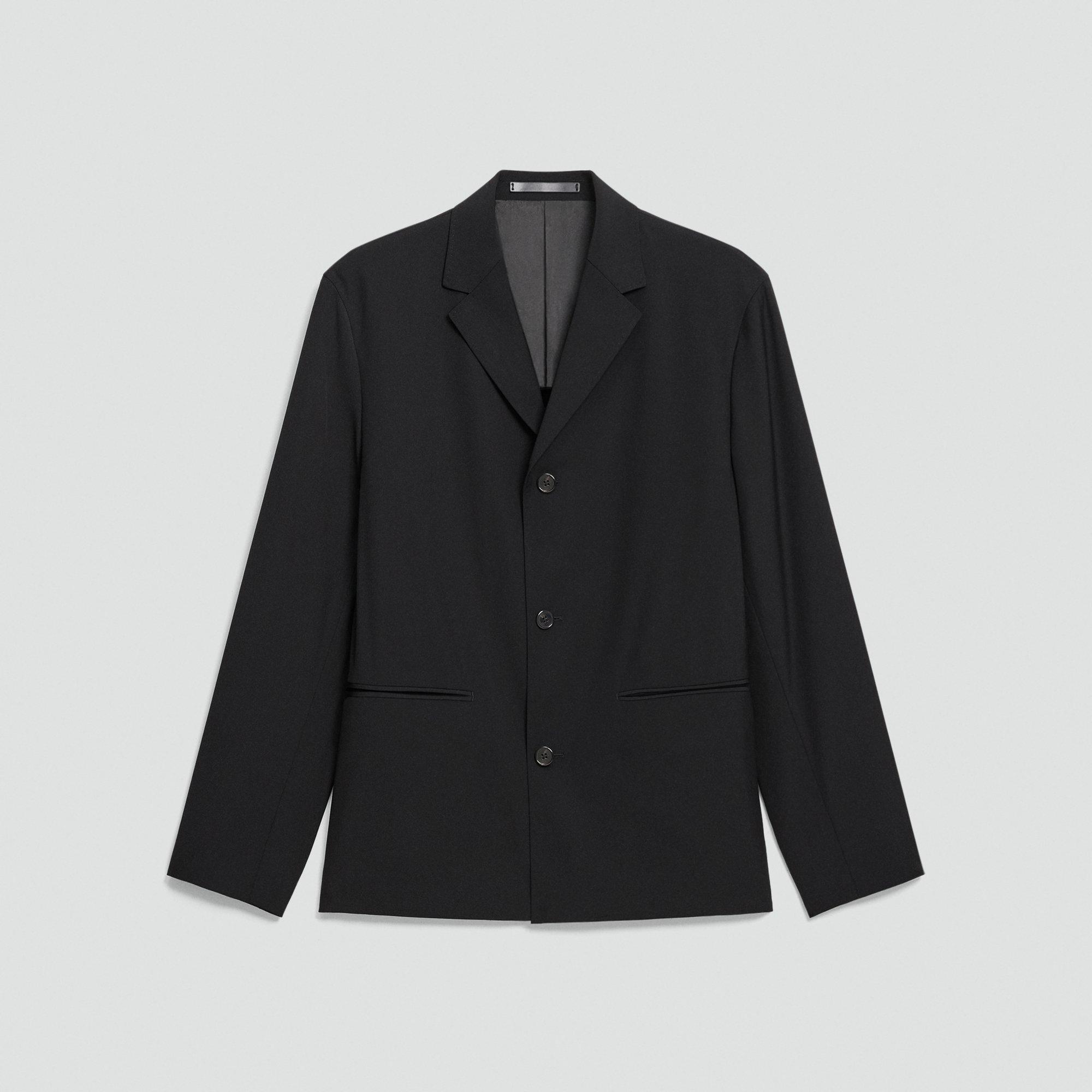 Three-Button Blazer in Stretch Wool