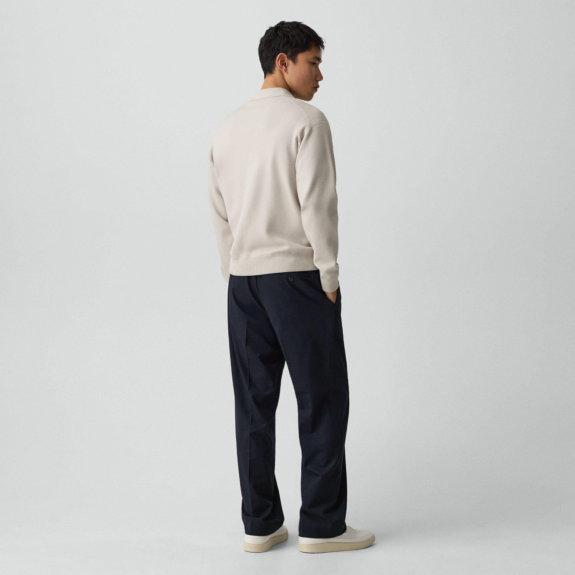 Straight Drawstring Trousers in Motion Wool