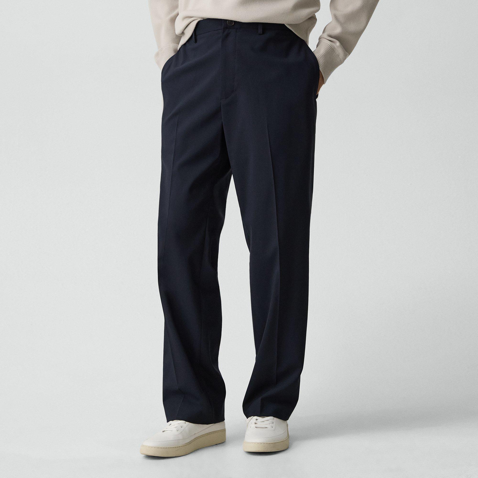Straight Drawstring Trousers in Motion Wool