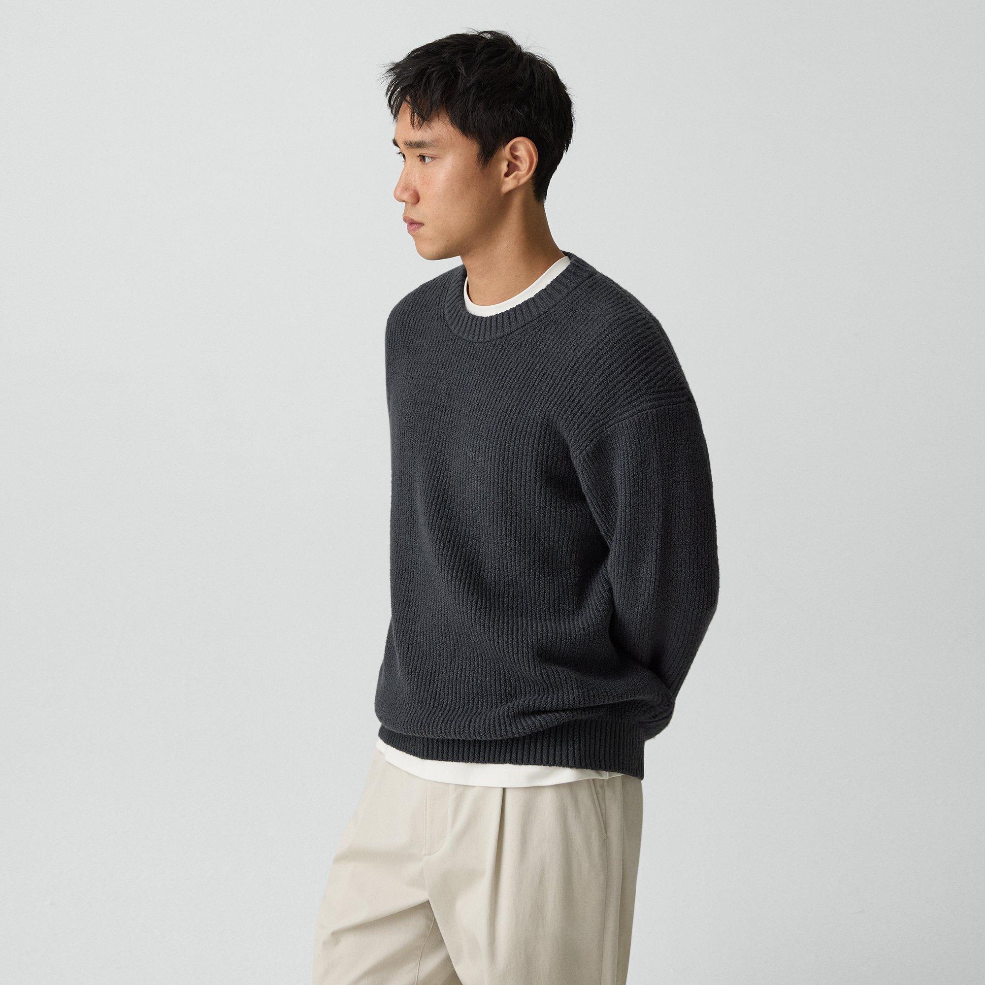 Crewneck Sweater in Cotton Silk Slub
