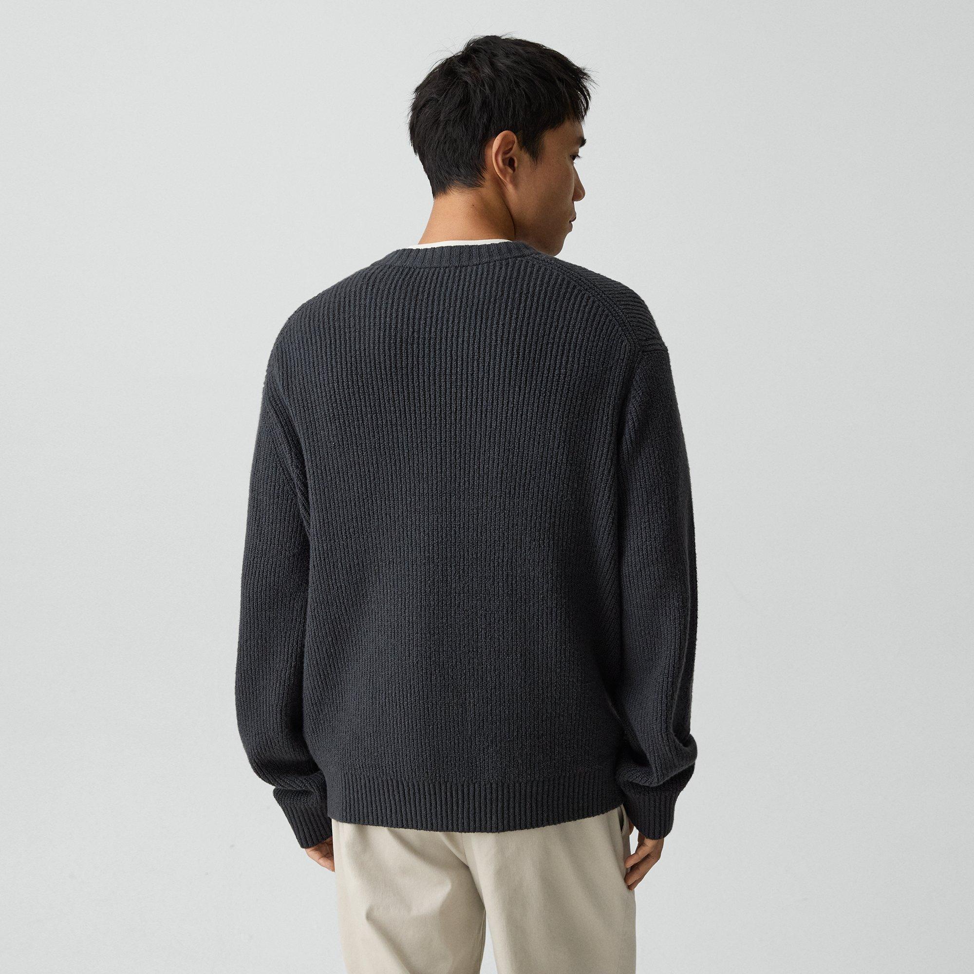 Crewneck Sweater in Cotton Silk Slub