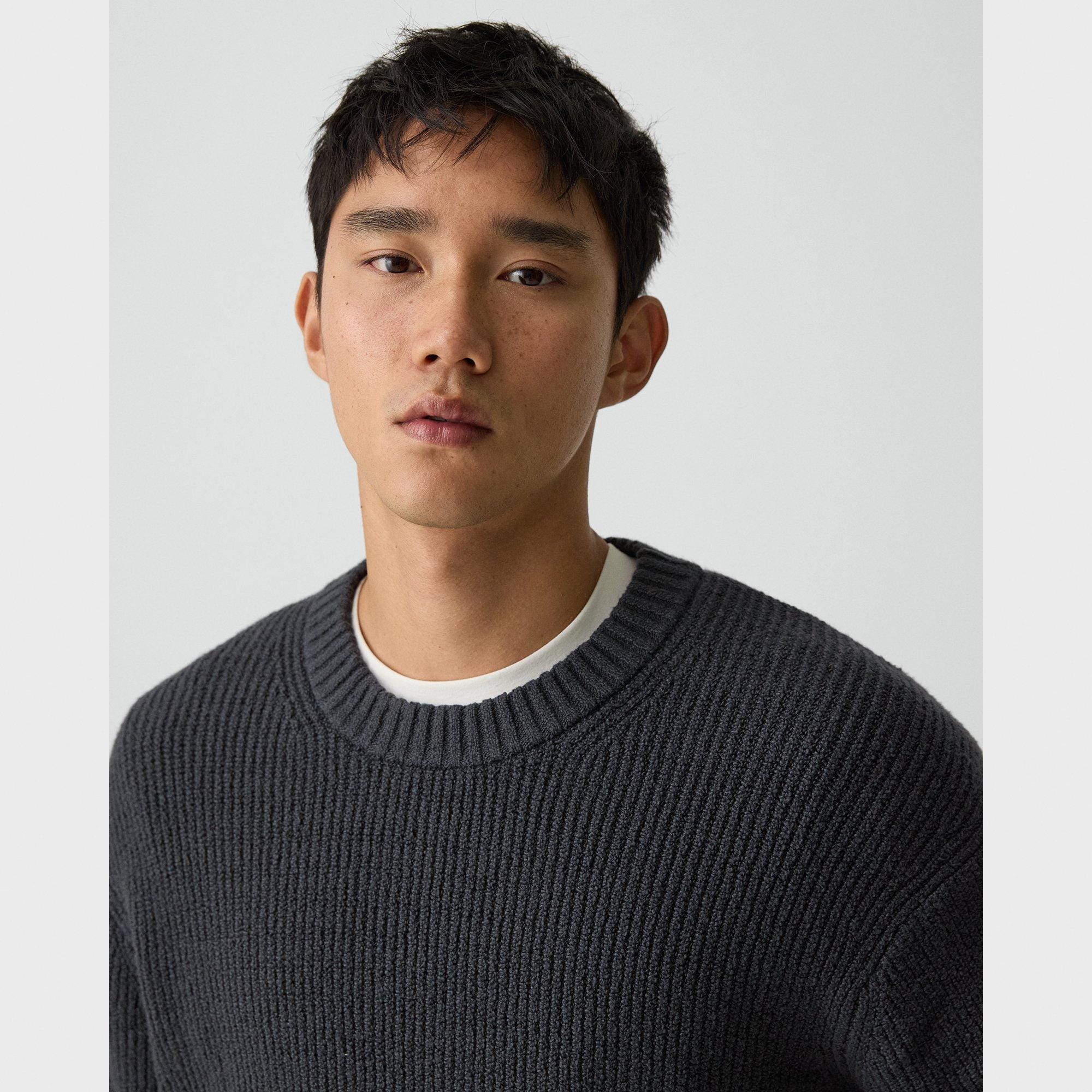 Crewneck Sweater in Cotton Silk Slub