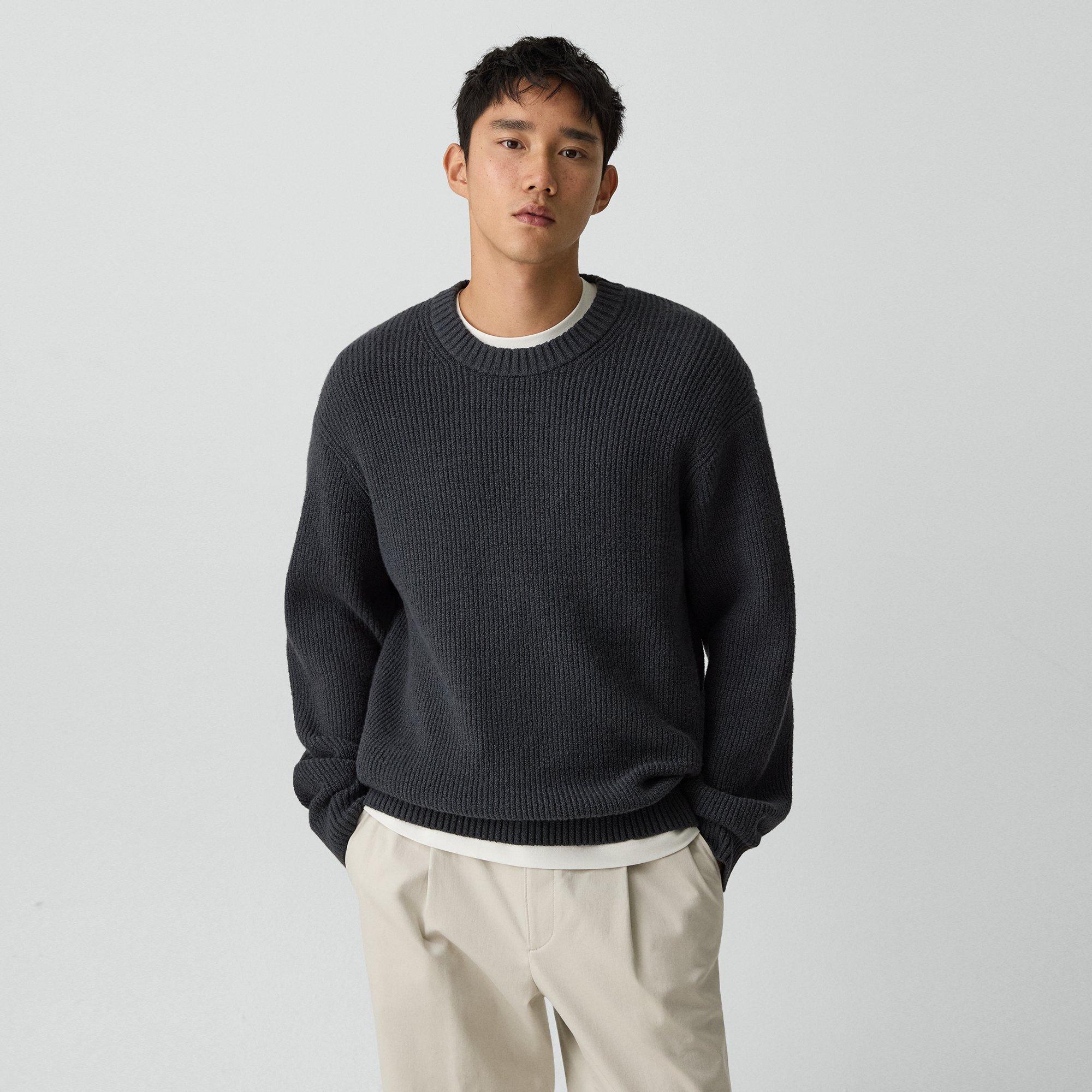 Crewneck Sweater in Cotton Silk Slub