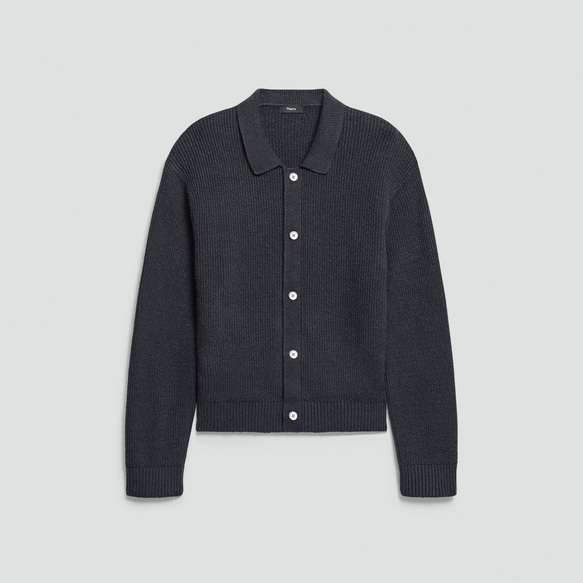 Textured Cardigan in Cotton Silk Slub