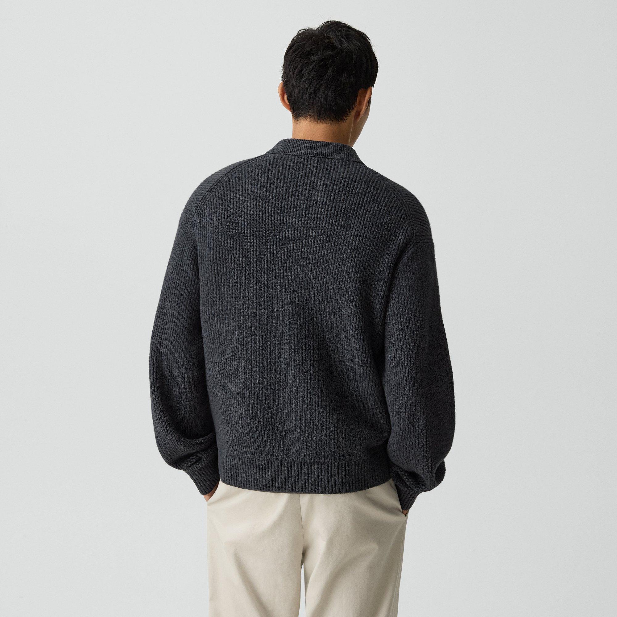 Textured Cardigan in Cotton Silk Slub