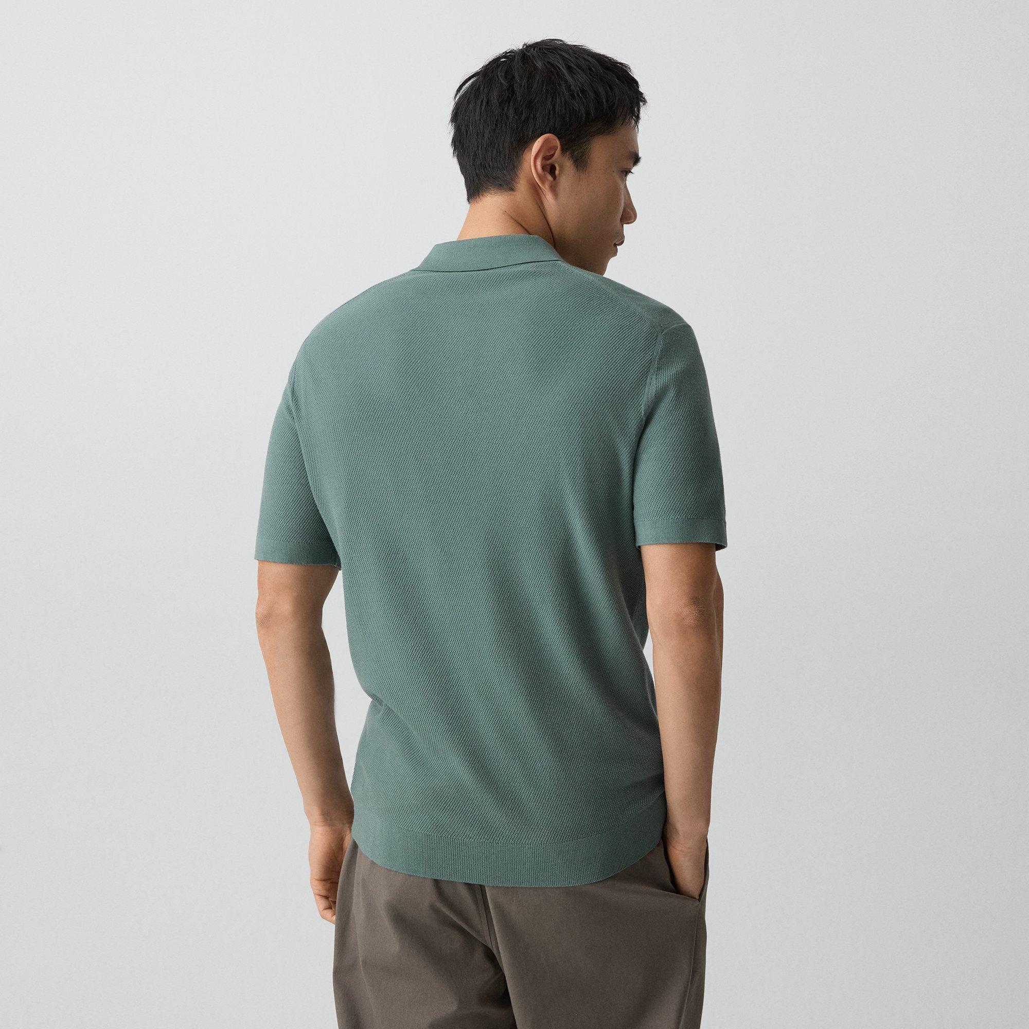 Goris Textured Polo Shirt in Light Bilen