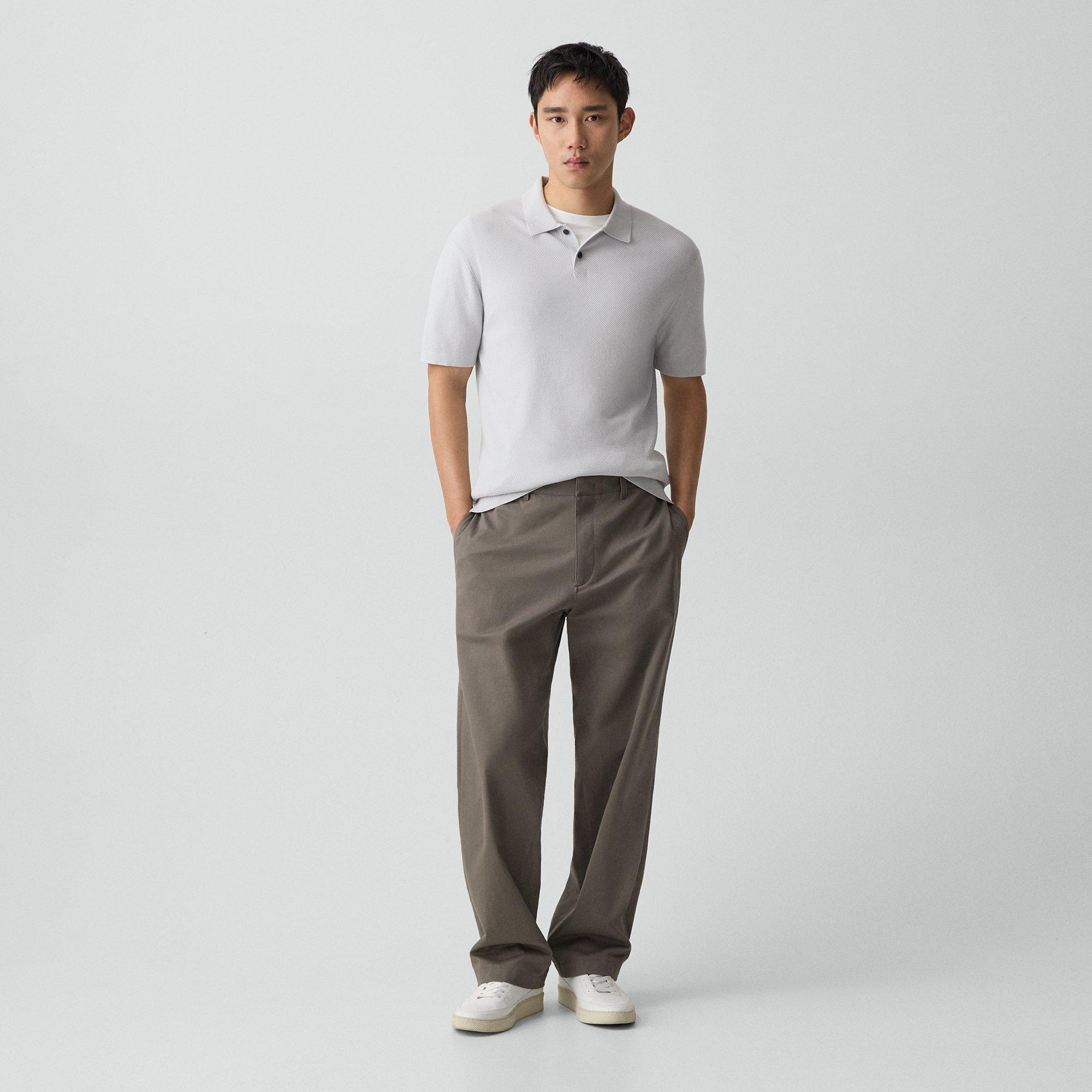 Goris Textured Polo Shirt in Light Bilen