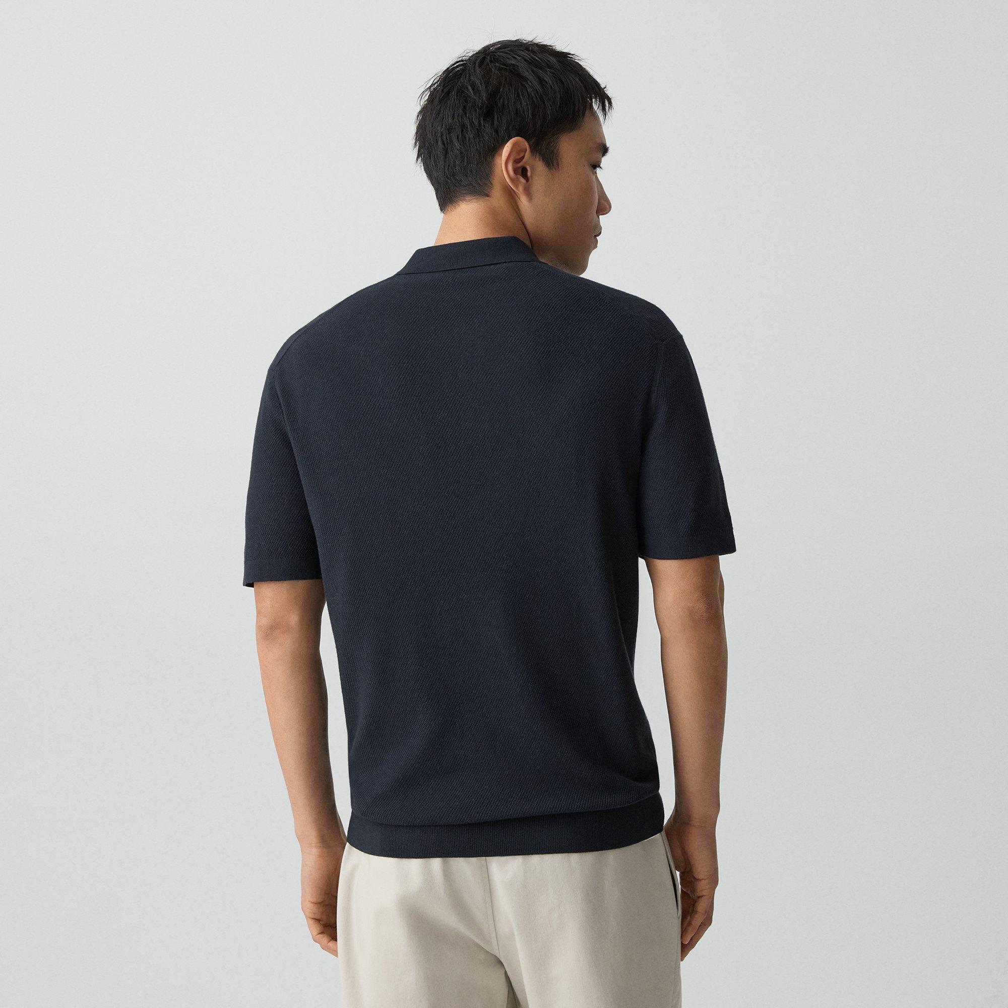 Goris Textured Polo Shirt in Light Bilen