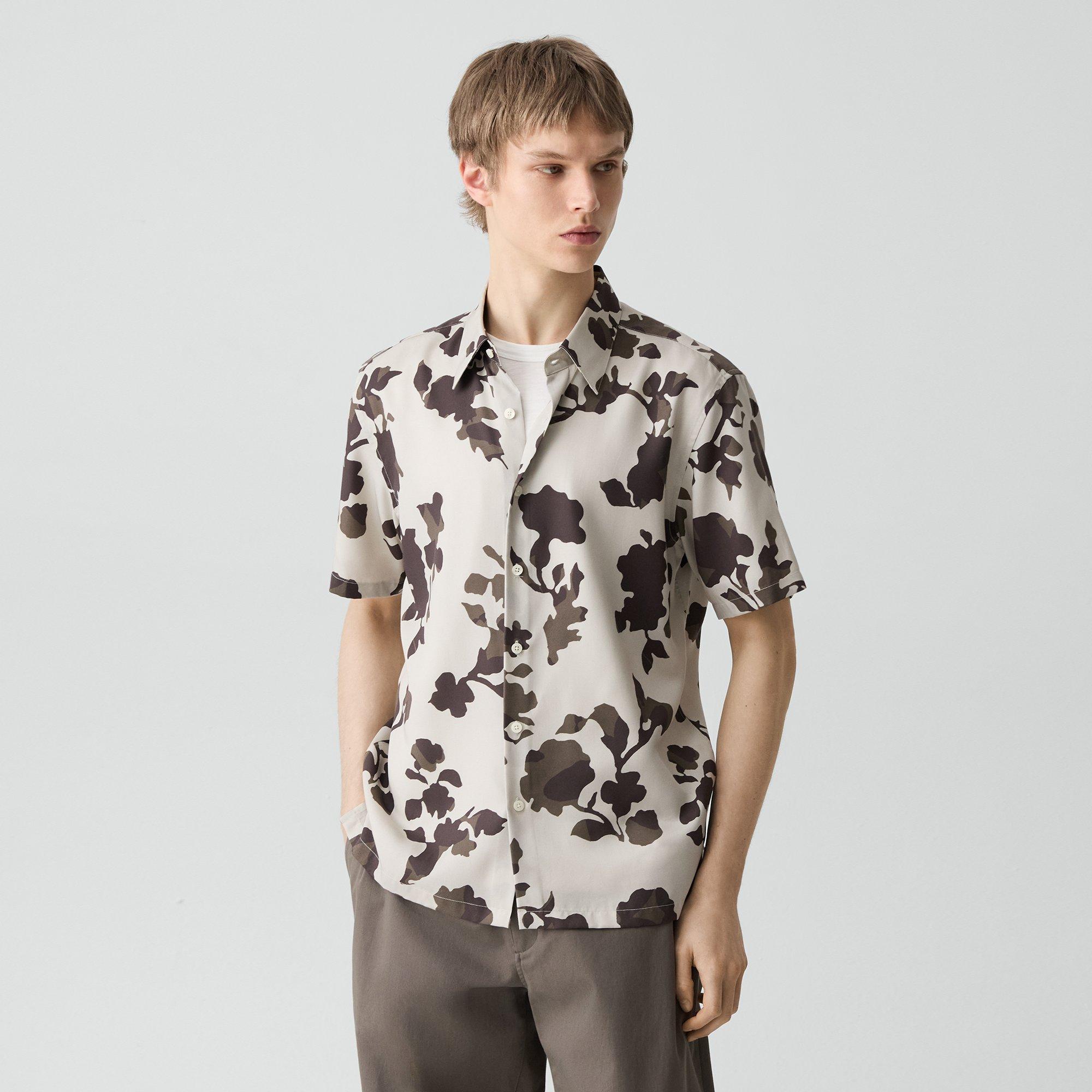 Irving Short-Sleeve Shirt in Floral Lyocell