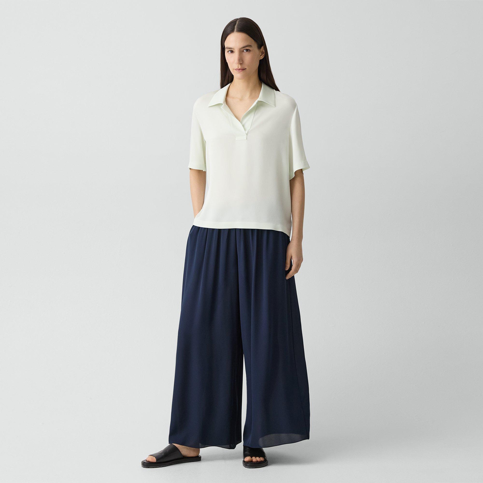 Fluid A-Line Pant in Silk Georgette