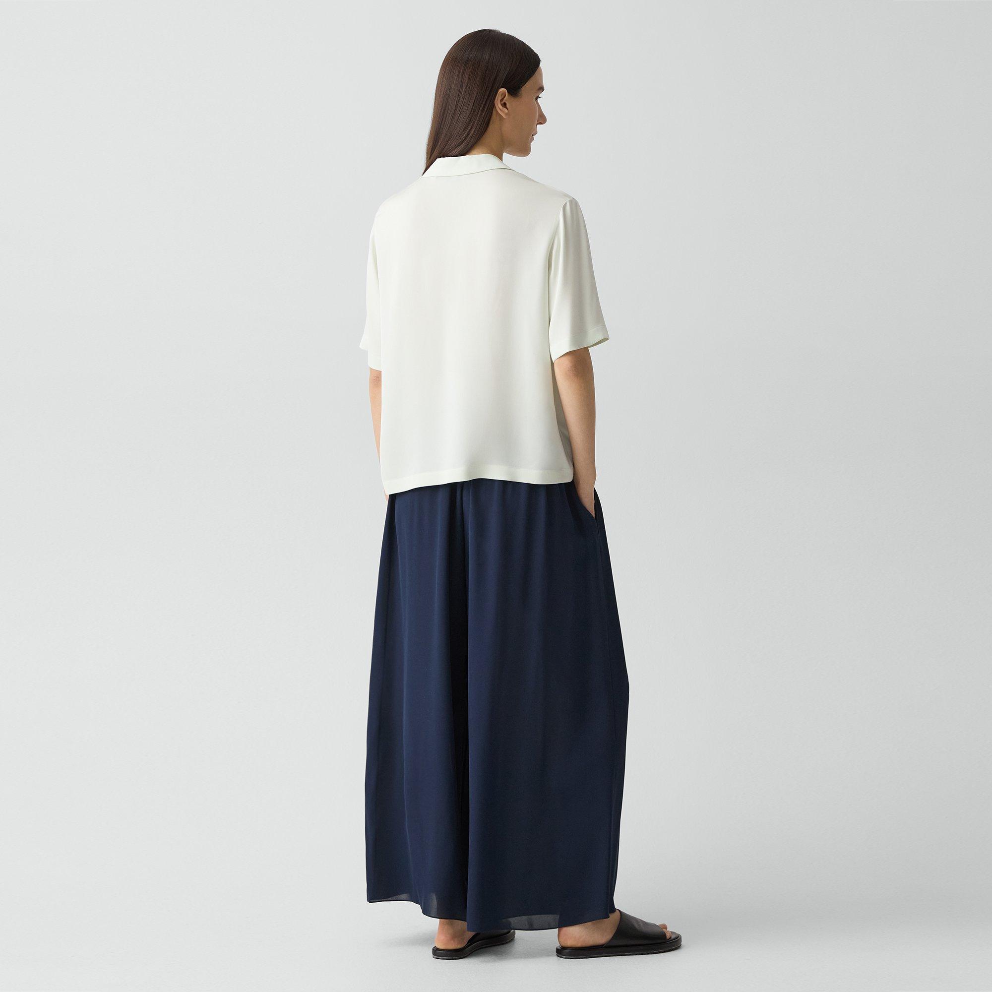 Fluid A-Line Pant in Silk Georgette